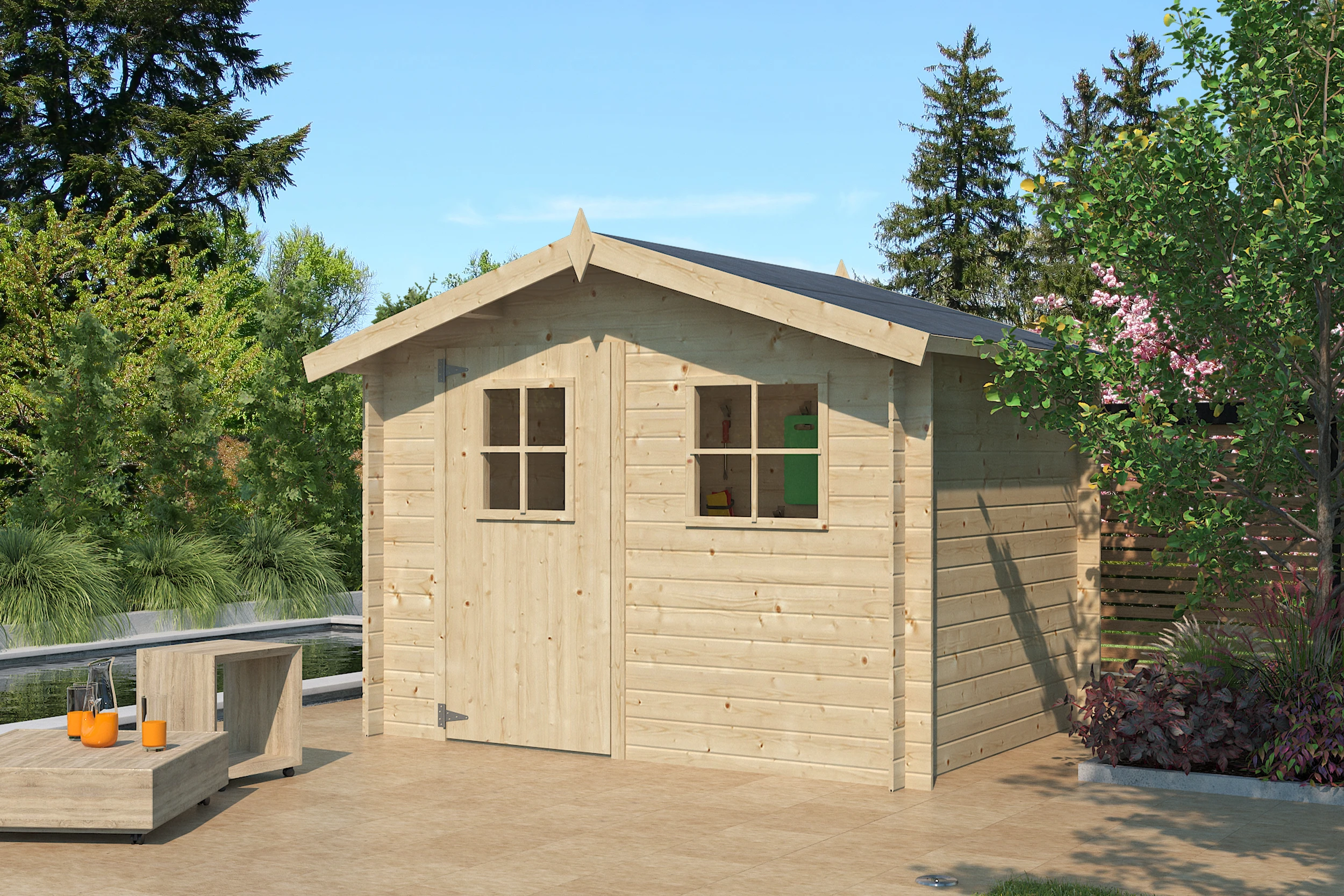 Woodlands Blokhut Luzern 265 x 205 cm - Afbeelding 1