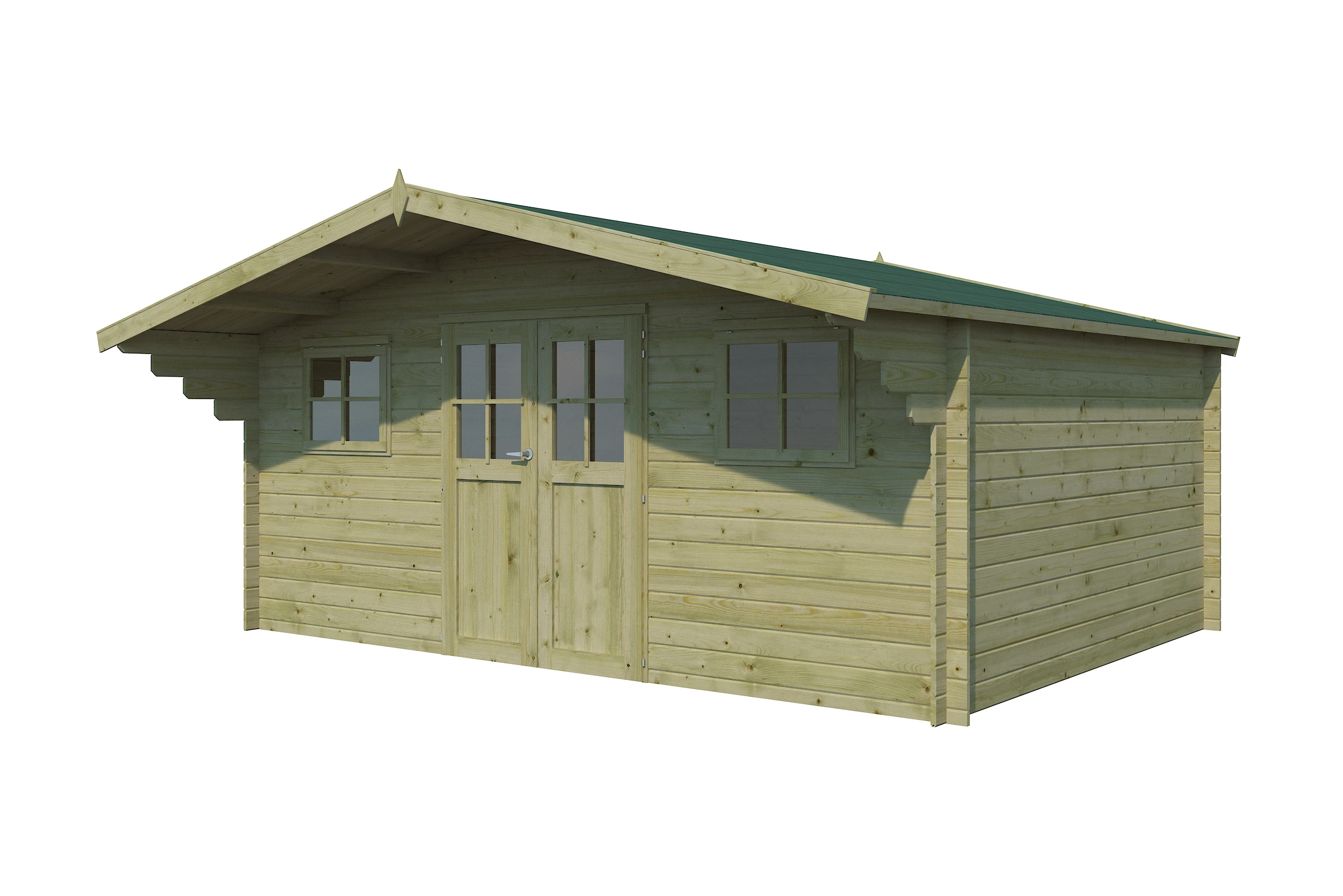Woodlands Blokhut Winnipeg XL Groen Geïmpregneerd 505 x 385 cm - Afbeelding 8
