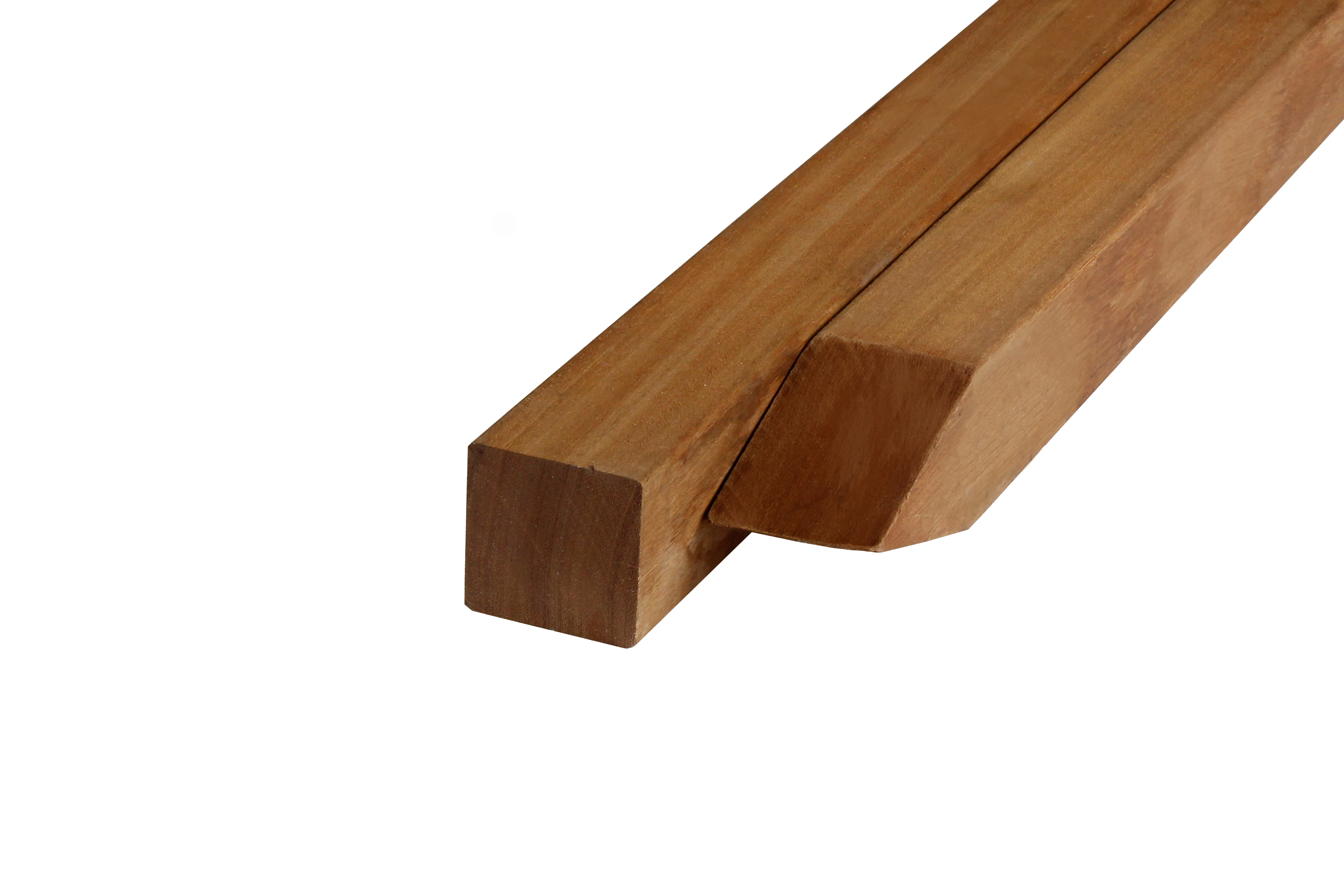 Hardhout Angelim Vermelho Paal 6.8 x 6.8 cm (68 x 68 mm) Geschaafd - Lengte 250 cm - Afbeelding 1