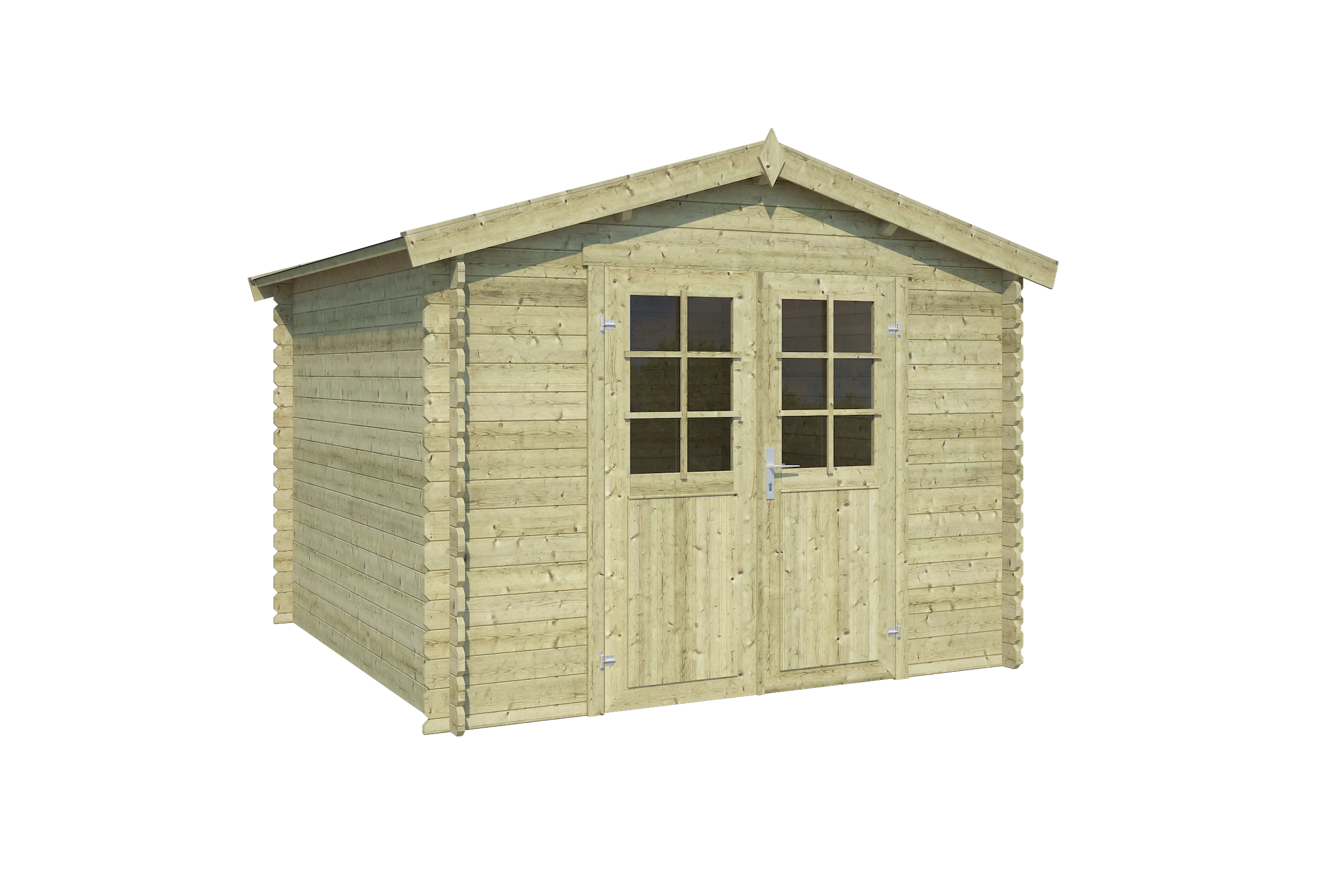 Outdoor Life Blokhut Norah Groen Geïmpregneerd 275 x 230 cm - Afbeelding 2