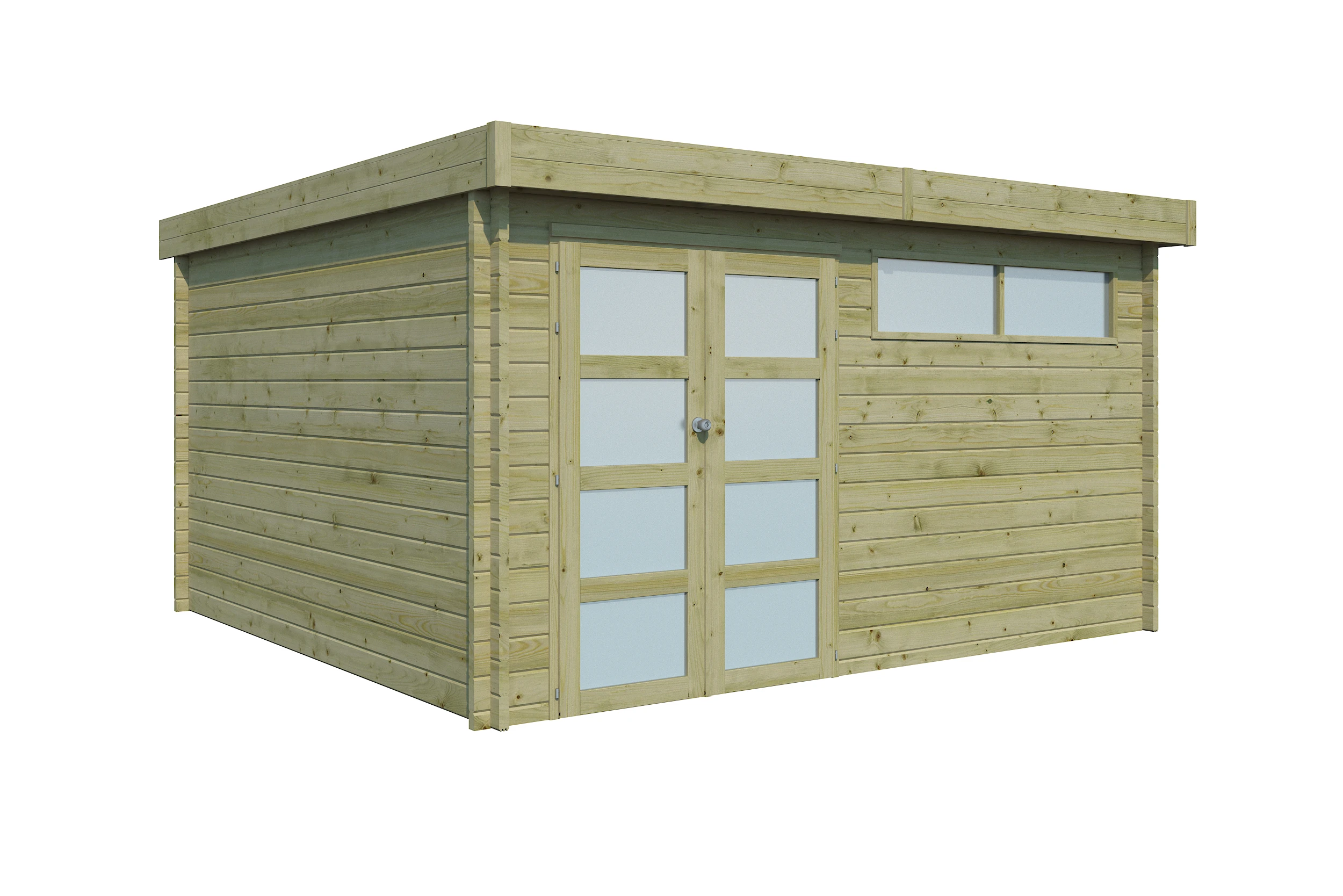 Woodlands Blokhut Modern met Dakisolatie, Geïmpregneerd 415 x 385 cm - Afbeelding 2