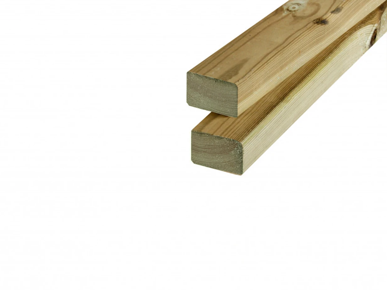 Grenen Regel 3.4 x 4.5 cm (34 x 45 mm) Geschaafd Geïmpregneerd - Lengte 180 cm - Afbeelding 1