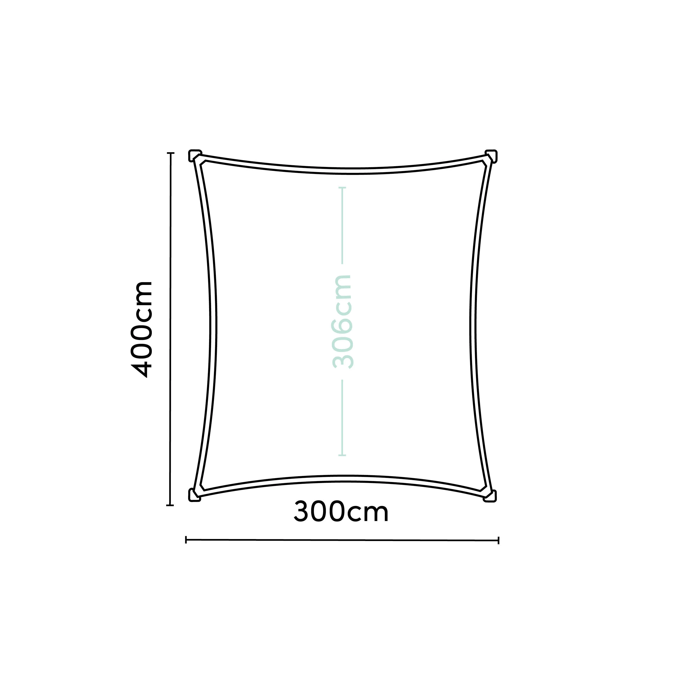 Platinum Schaduwdoek Rechthoek Zand 400 x 300 cm - Afbeelding 2