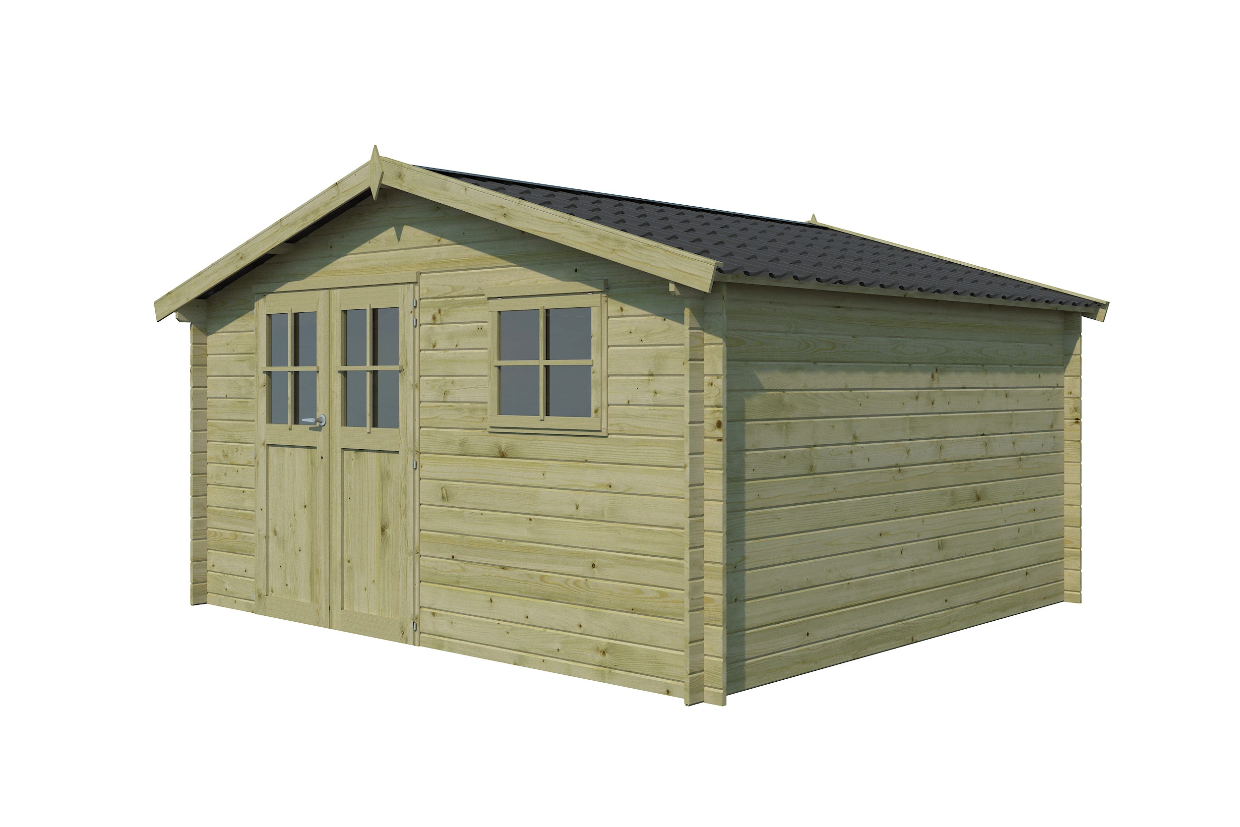 Woodlands Blokhut Lausanne Groen Geïmpregneerd 415 x 385 cm - Afbeelding 5