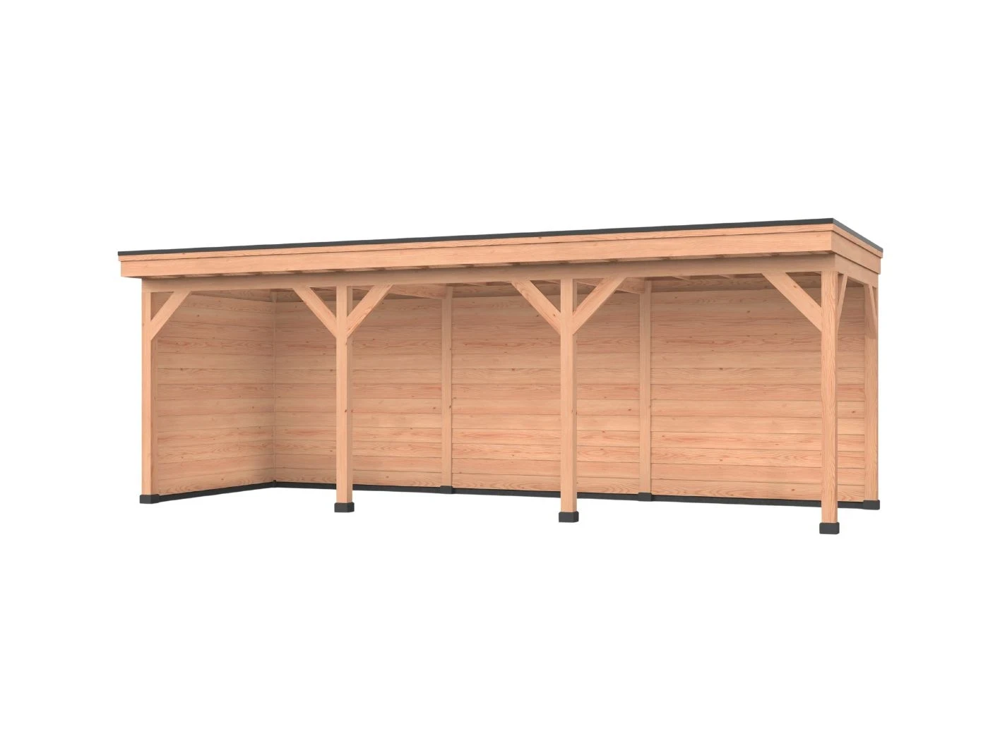 Douglas overkapping, 750 x 250, Met achterwand en zijwand, Westwood DIY - Afbeelding 1