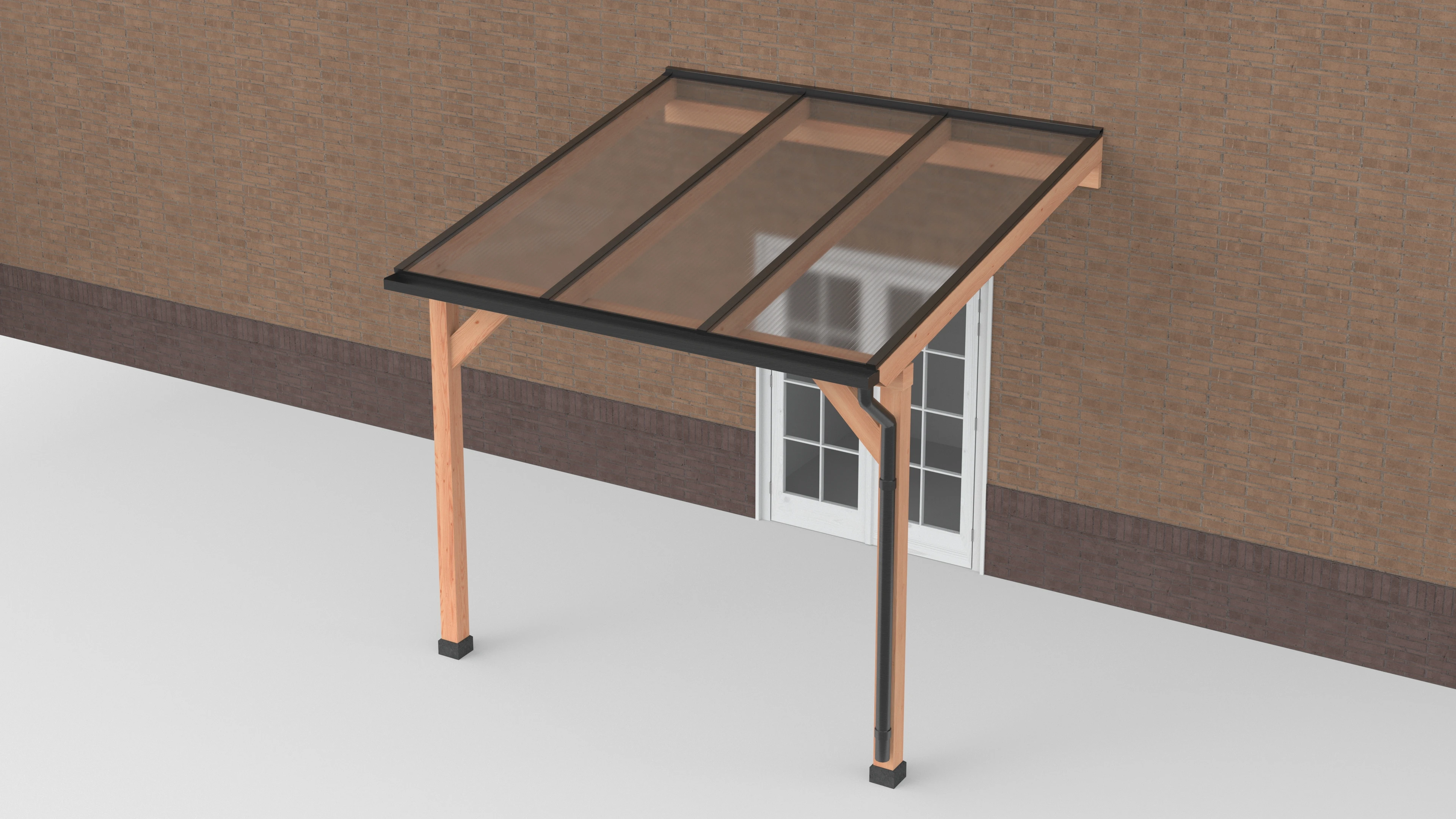 Douglas Terrasoverkapping Zwart Polycarbonaat Helder Geschaafd - 300 x 300 cm - Afbeelding 1