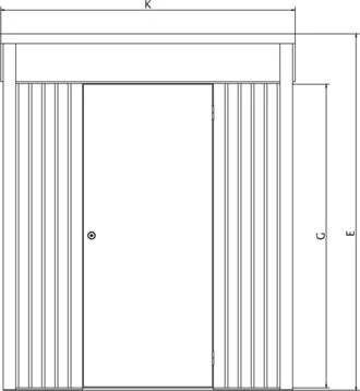 Biohort Berging Avantgarde Enkele Deur Zilver 260 x 380 x 222 cm - Afbeelding 6