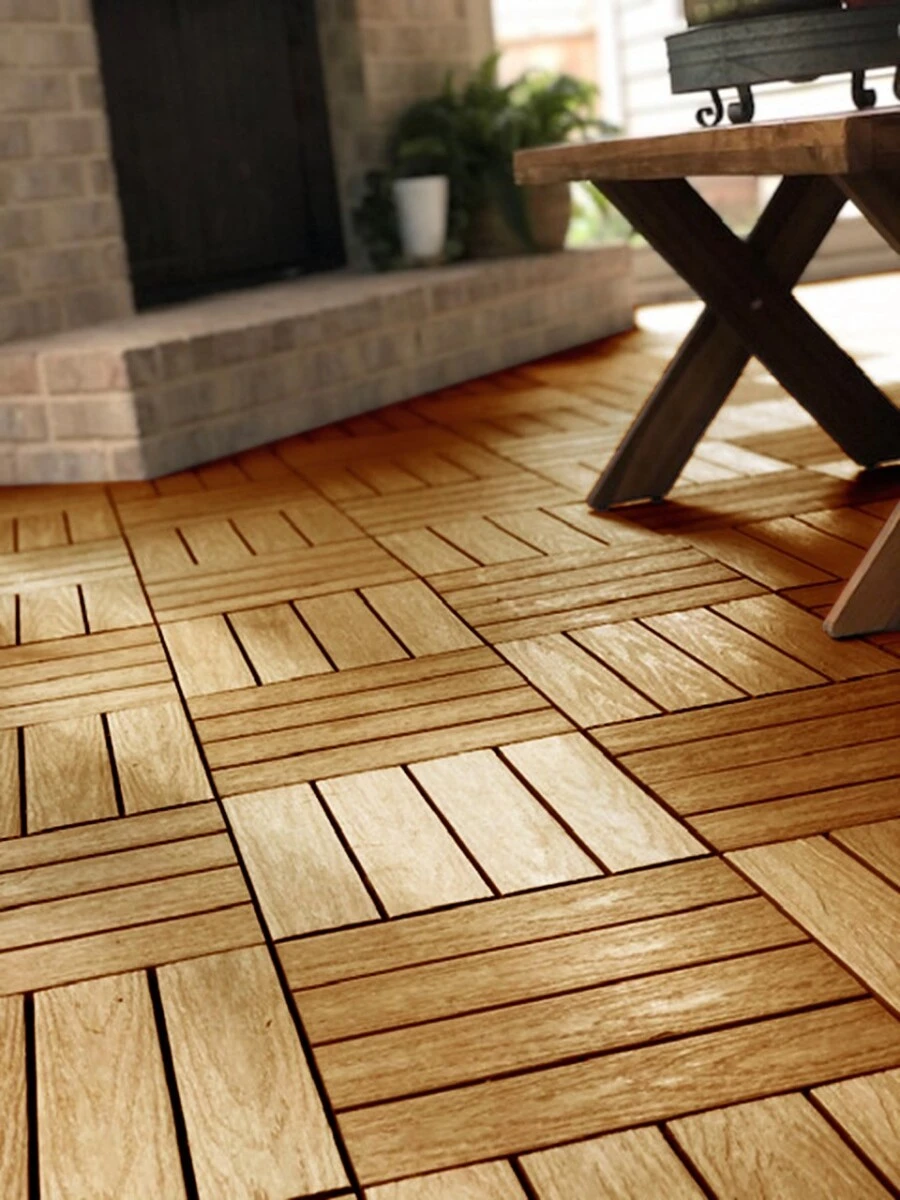 Vlondertegel composiet teak, 30 x 30 cm - Afbeelding 3