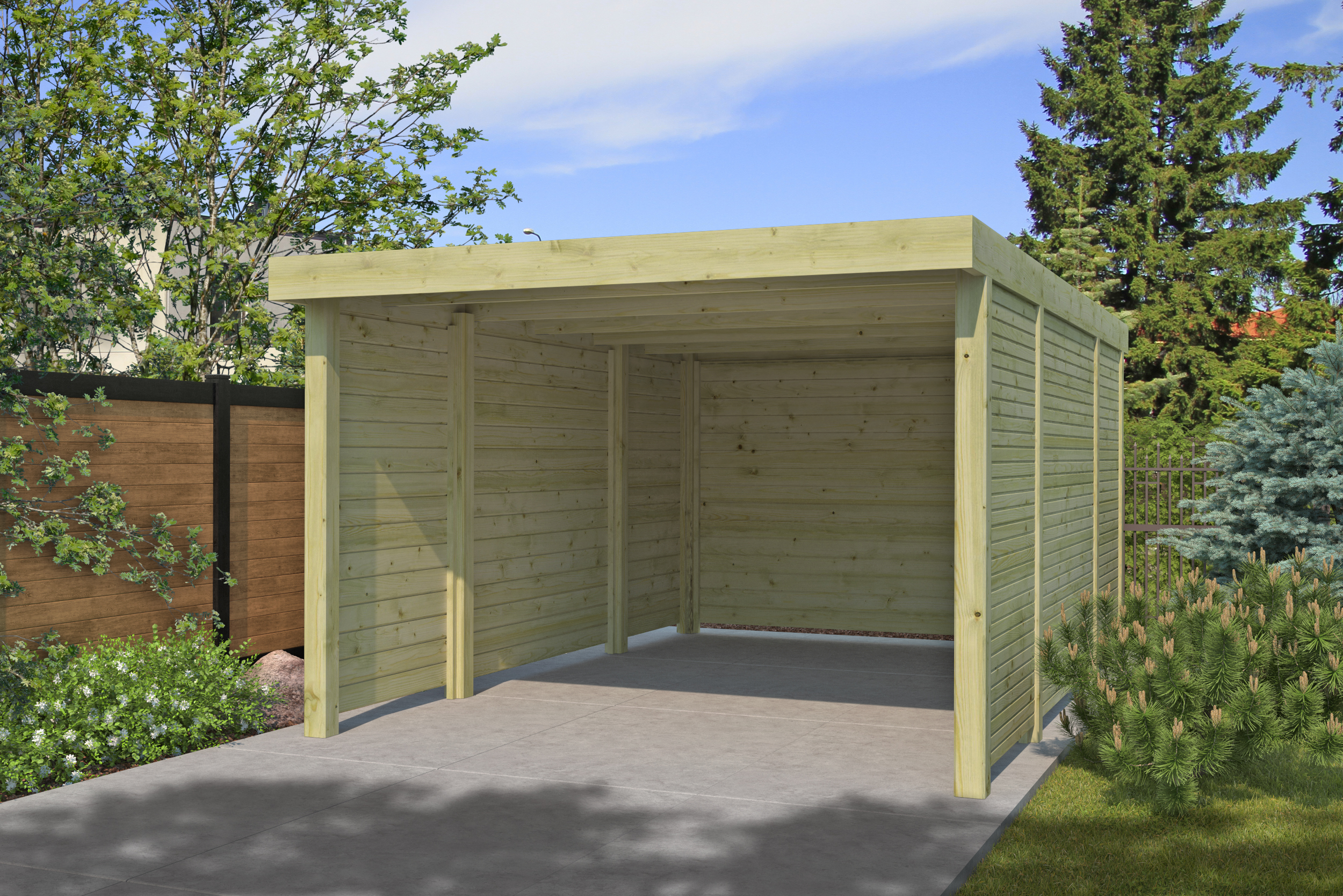 Woodlands Carport Q-Line QB Combinatie D 307 x 554 cm - Afbeelding 2