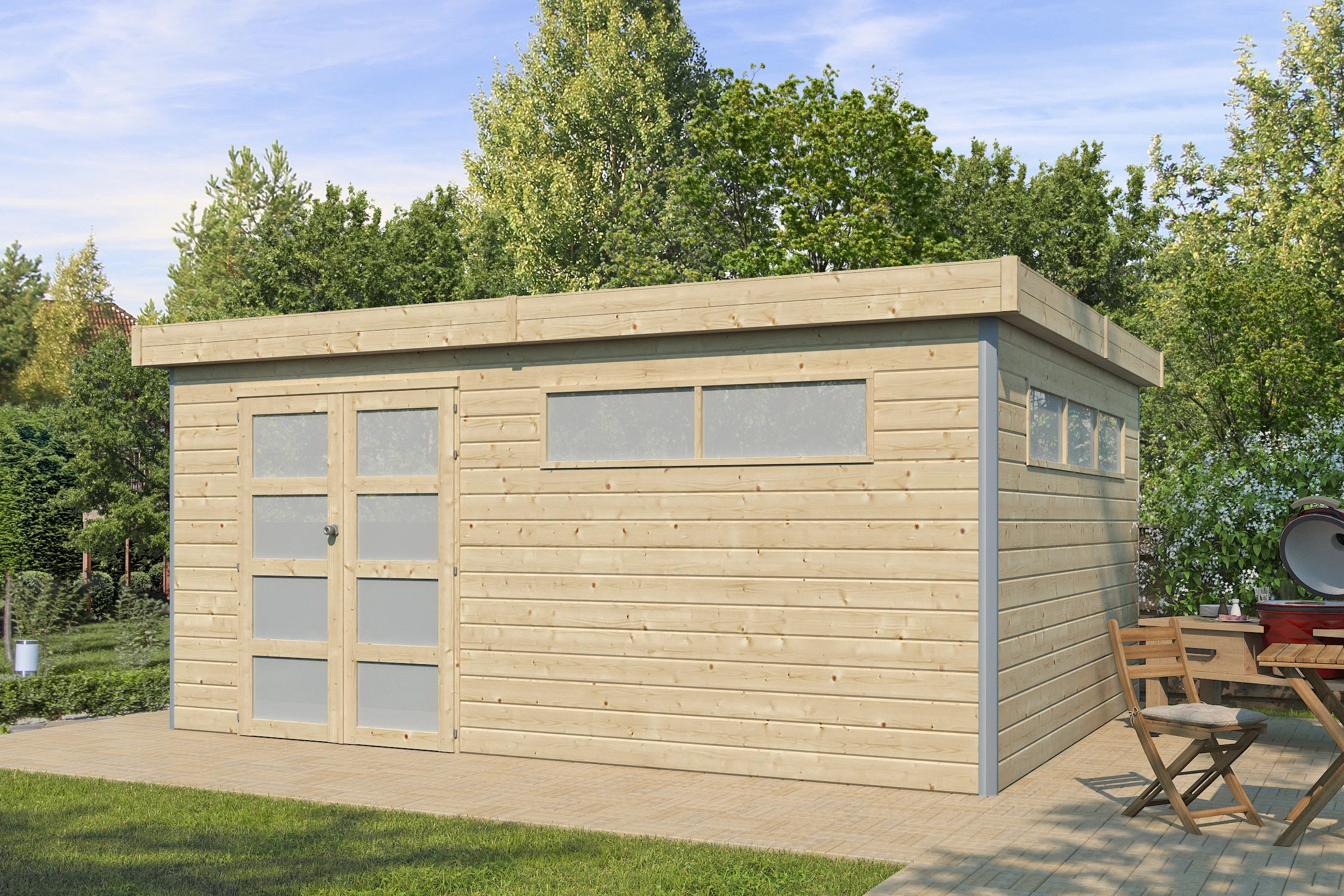 Woodlands Blokhut Kasuko 485 x 385 cm - Afbeelding 1