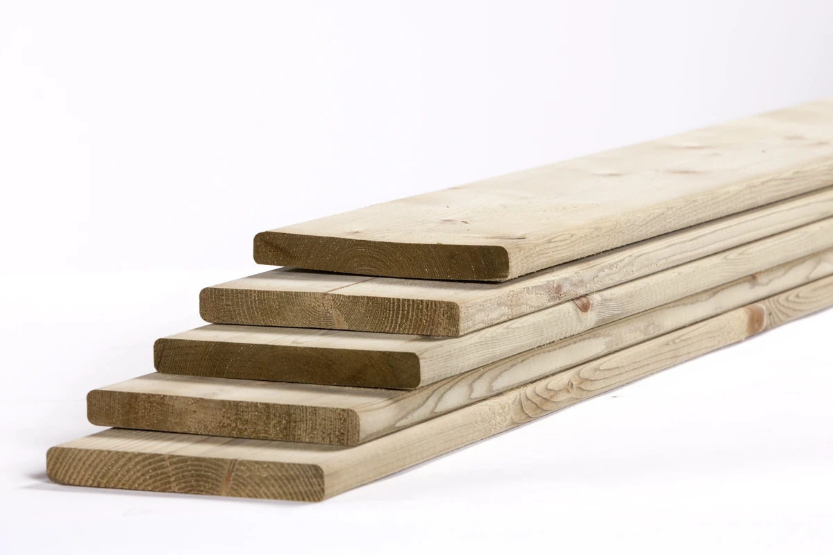Vuren Plank 1.8 x 14.5 cm (18 x 145 mm) Geschaafd Geïmpregneerd - Lengte 300 cm - Afbeelding 3