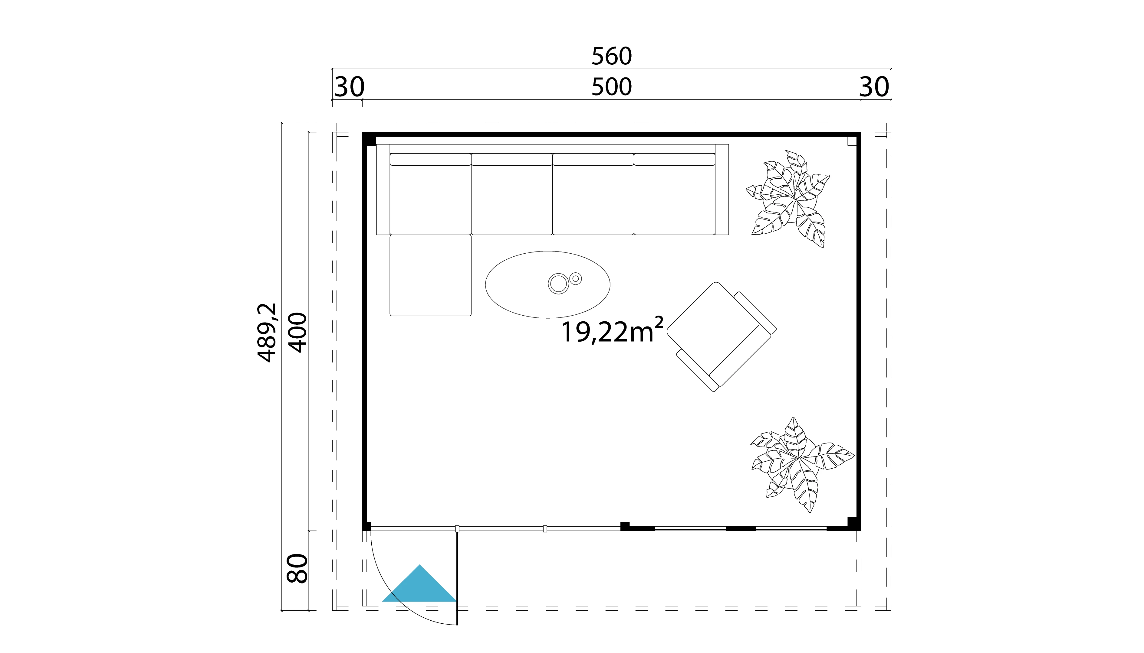 Tuinkantoor Domeo 8 560 x 400 cm - Afbeelding 3