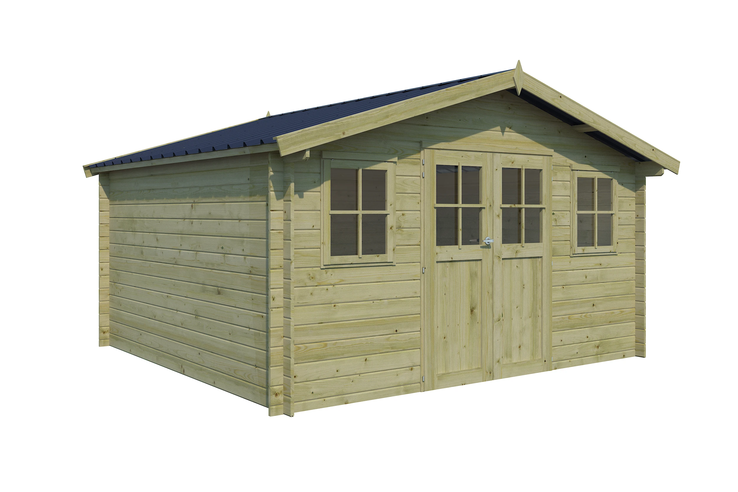 Woodlands Blokhut XL Montreal Groen Geïmpregneerd - 415 x 385 cm - Afbeelding 4