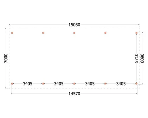 Trendhout Douglas Overkapping Zadeldak XXL 1505 x 700 cm - Afbeelding 3