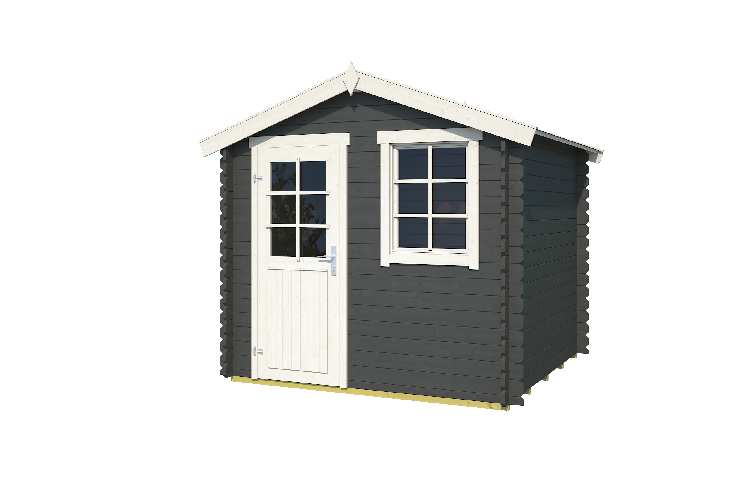 Outdoor life Blokhut Wels Carbon Grey-Wit 230 x 230 cm - Afbeelding 2