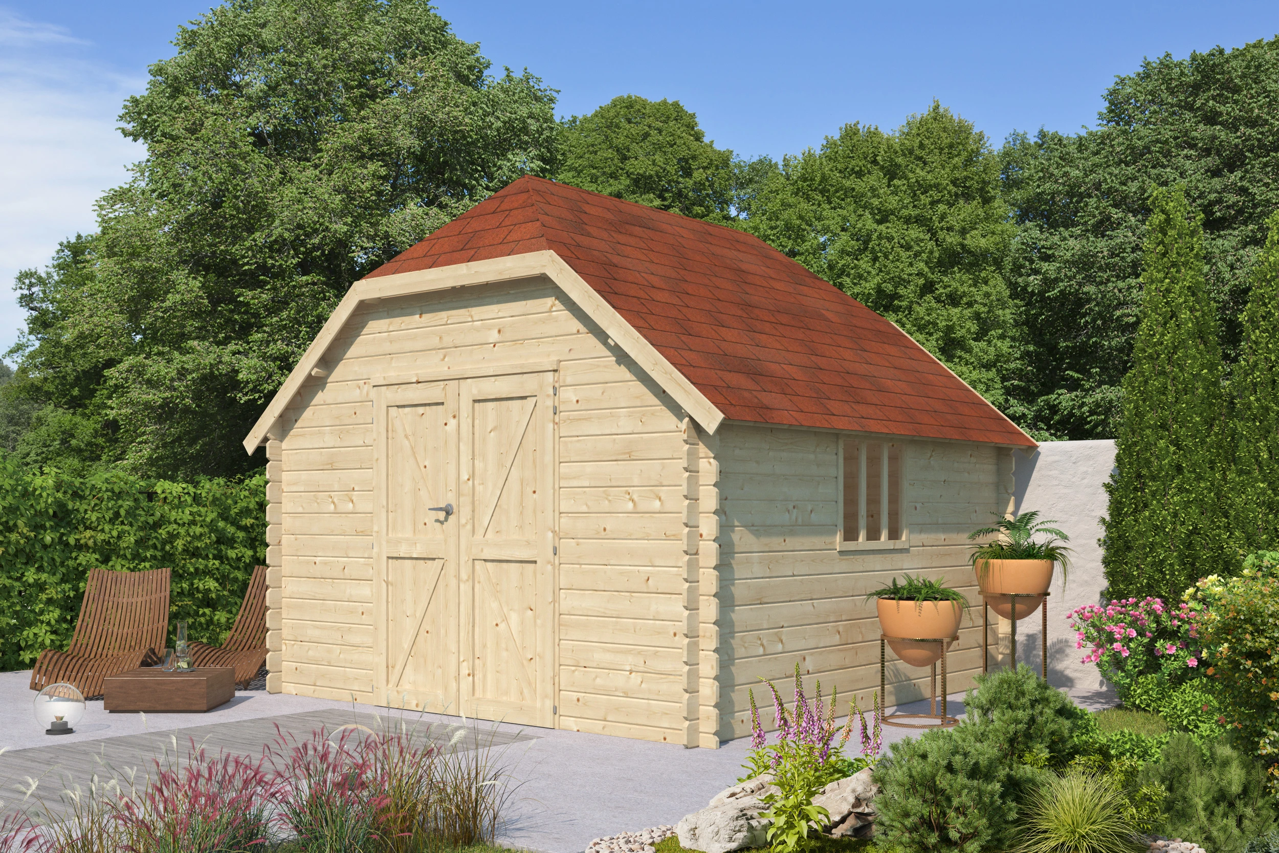 Woodlands Blokhut Oxford L 355 x 355 cm - Afbeelding 1