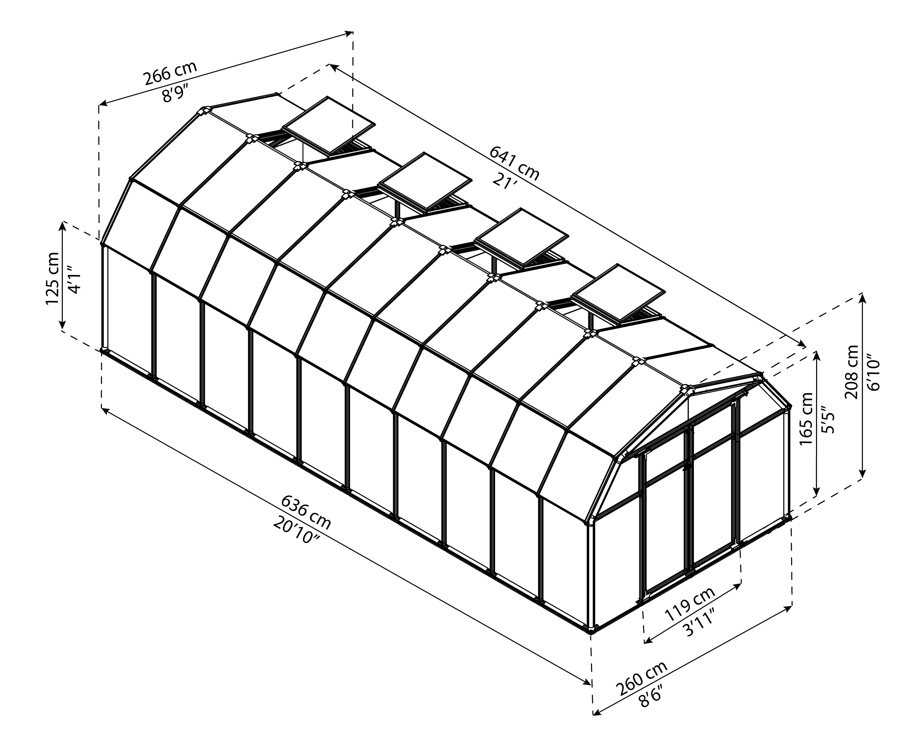 Palram Canopia Tuinkas Hobby Gardener 260 x 636 cm Groen - Afbeelding 3