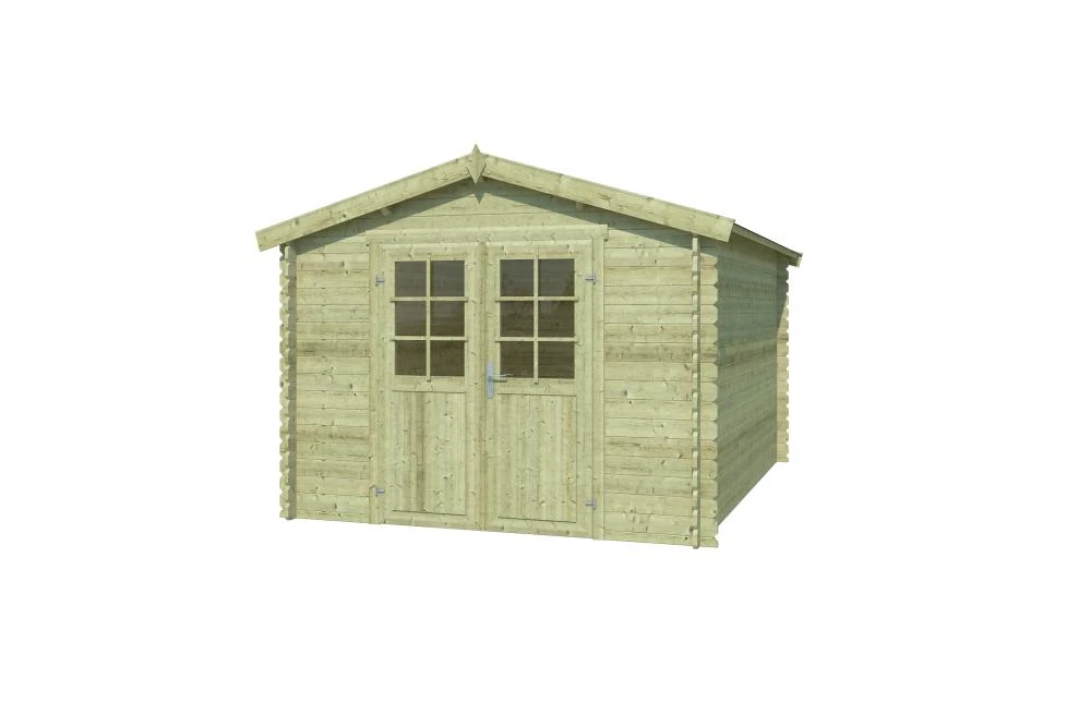 Outdoor Life Blokhut Norah Groen Geïmpregneerd 275 x 380 cm - Afbeelding 2