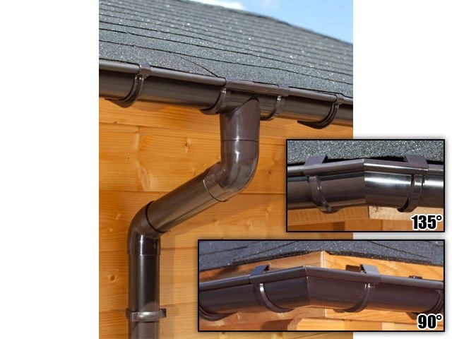 PVC Dakgoot Vijfhoekig Dak GD16 Bruin - Lengte 1225 cm - Afbeelding 7