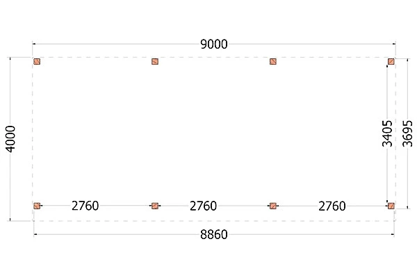 Trendhout Douglas Overkapping Refter 900 x 400 cm - Afbeelding 2