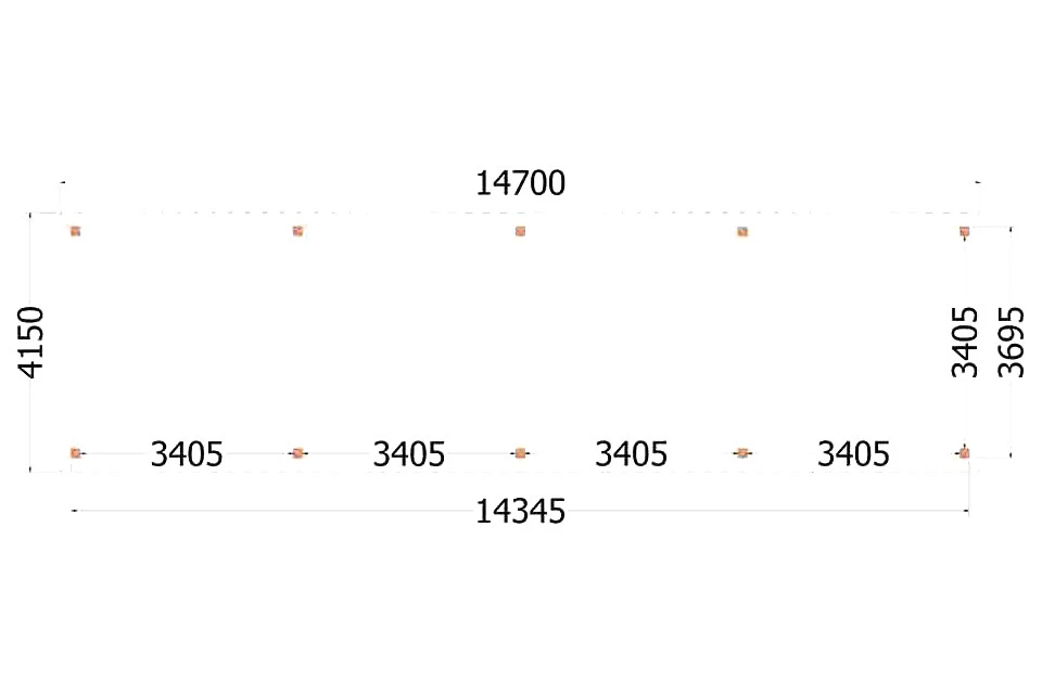 Trendhout Douglas Overkapping Siena 1470 x 415 cm (14700 x 4150 mm) - Afbeelding 2