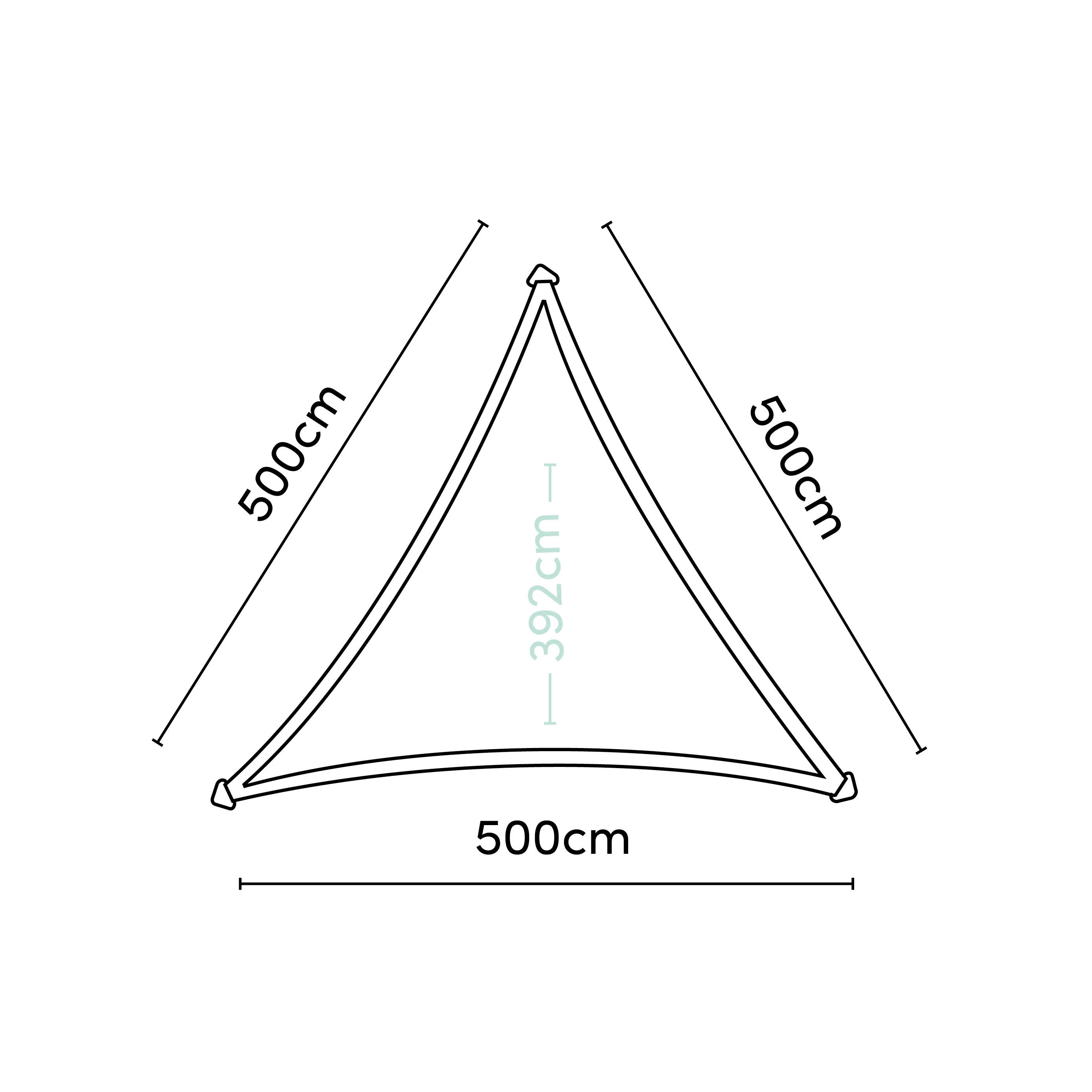 Platinum Schaduwdoek Driehoek Olijf 500 cm - Afbeelding 7