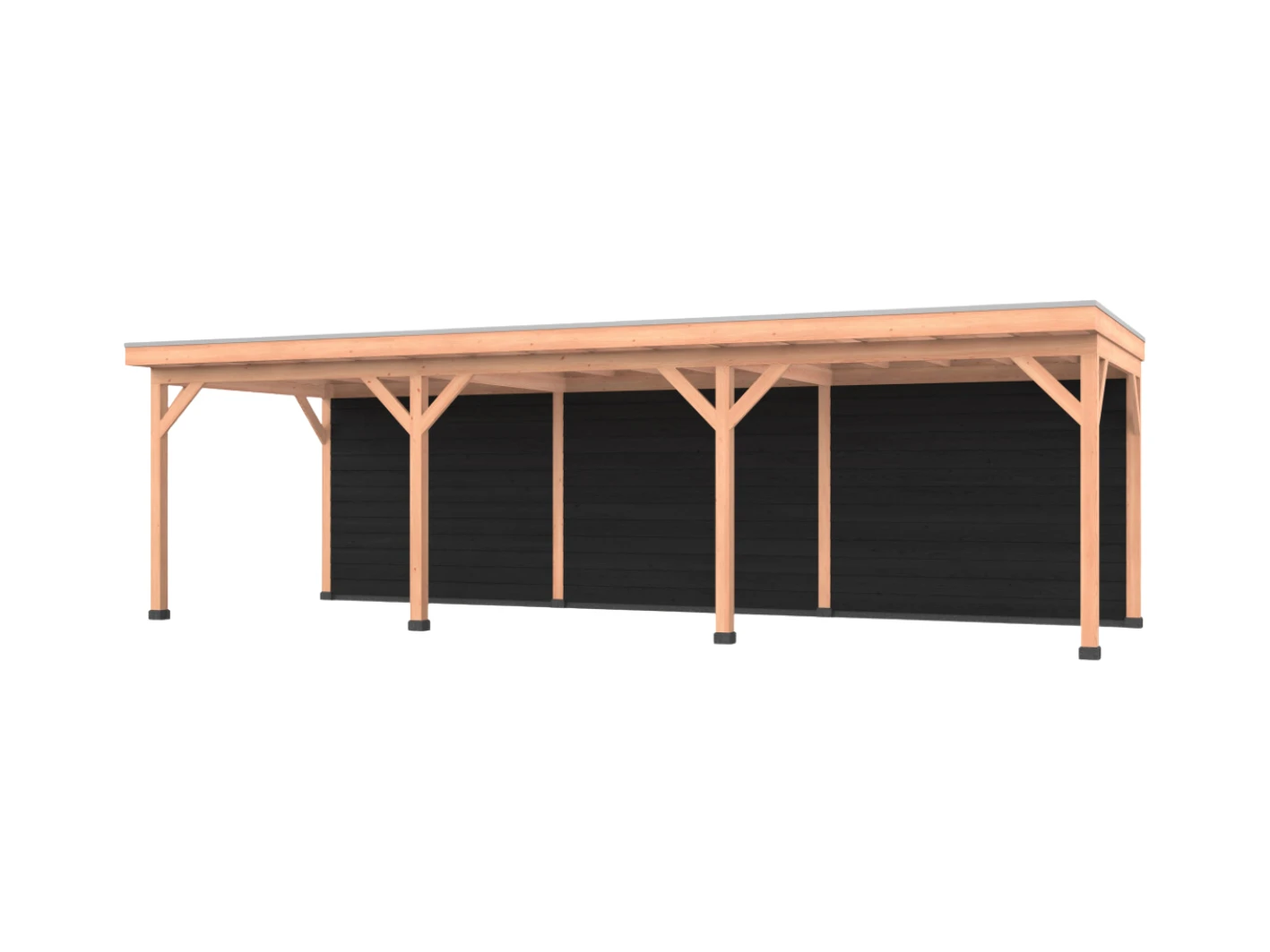 Douglas overkapping, 900 x 300, met zwarte achterwand, Westwood Comfort - Afbeelding 1