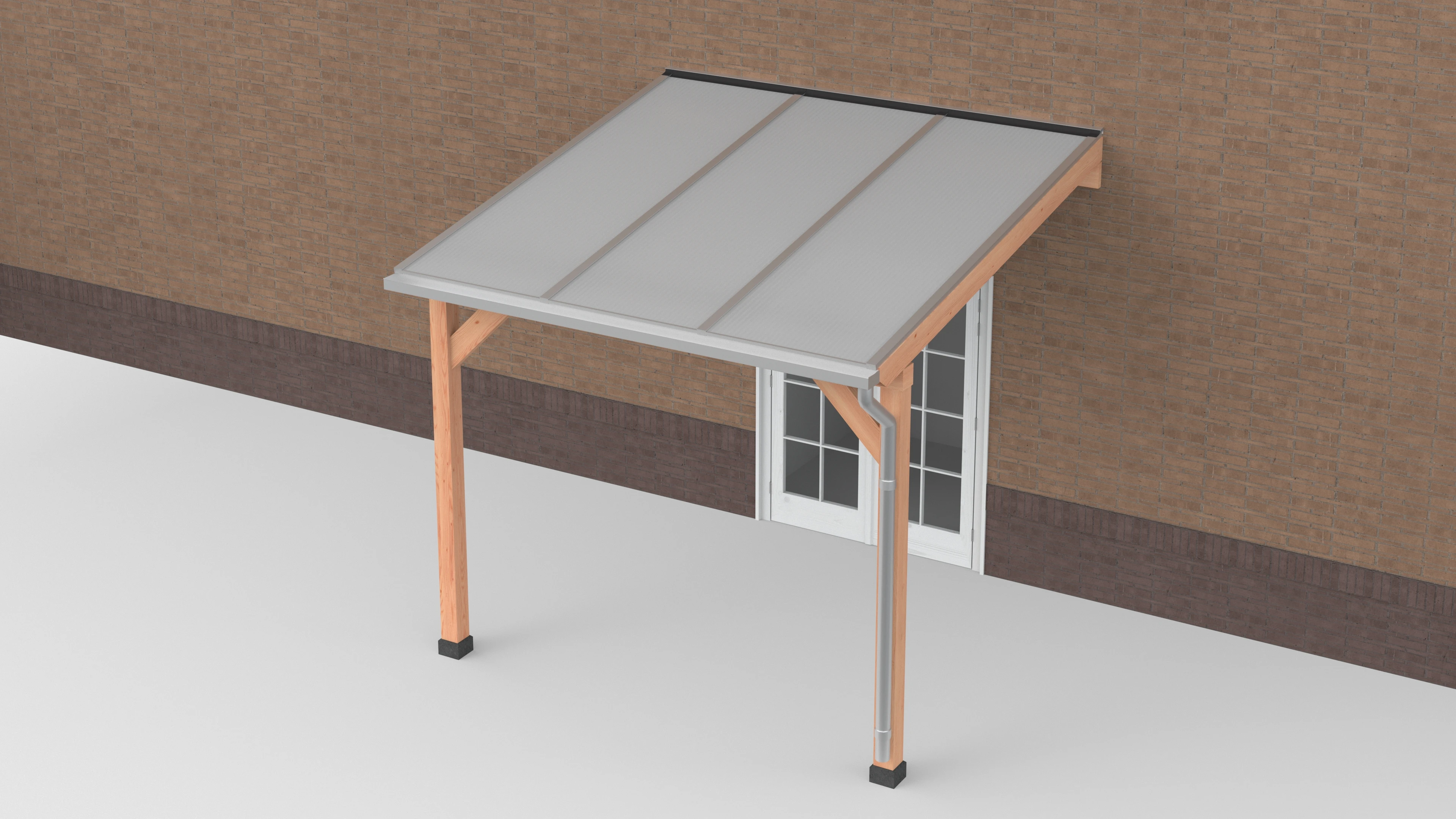 Douglas Terrasoverkapping Polycarbonaat Opaal Geschaafd 300 x 300 cm - Afbeelding 1