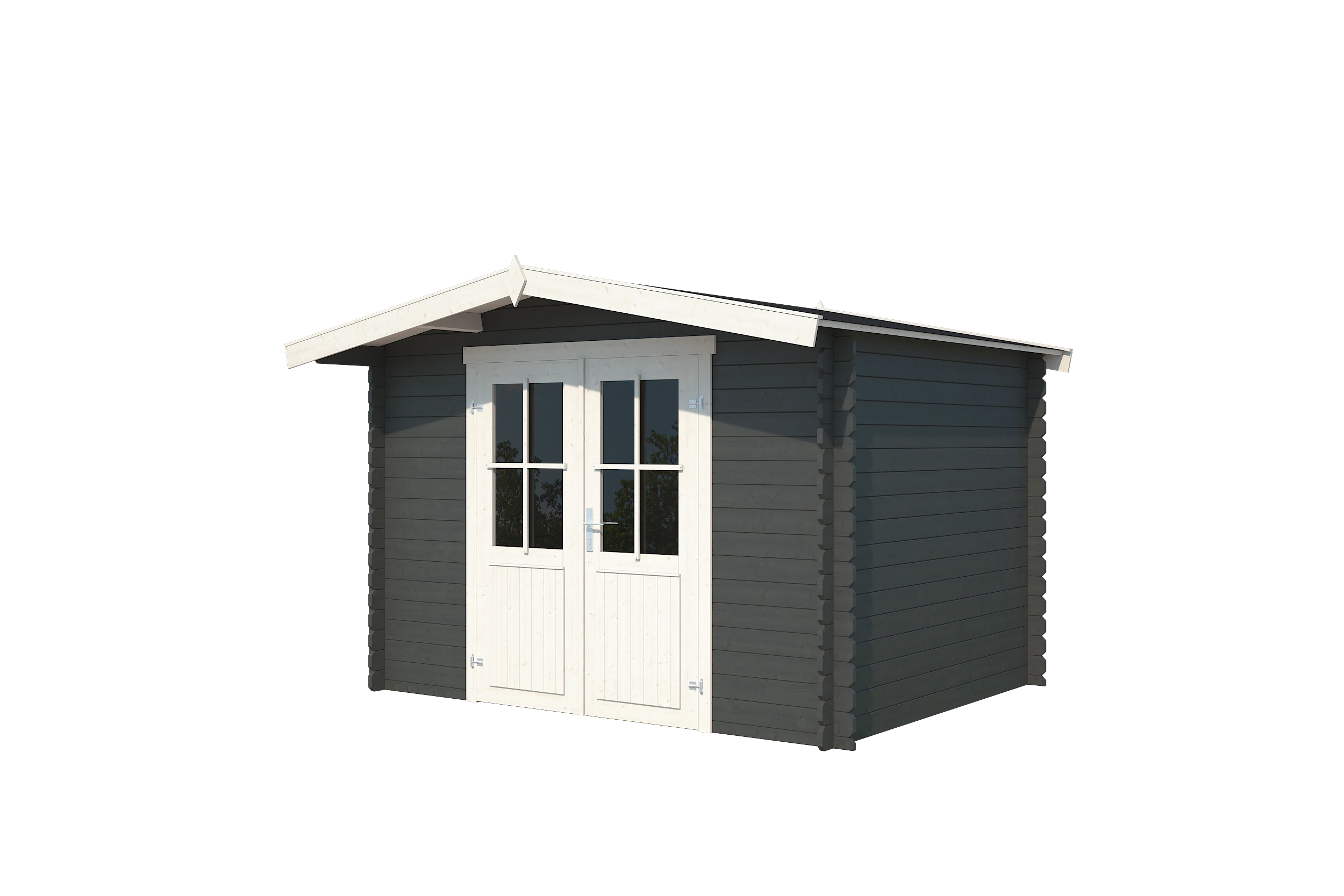 Outdoor Life Blokhut Baltimore Carbon Grey-Wit 292 x 230 cm - Afbeelding 1