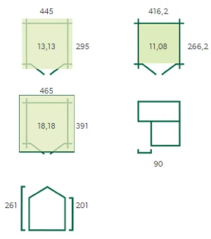 Woodlands Blokhut Koski Groen Geïmpregneerd 445 x 295 cm - Afbeelding 2