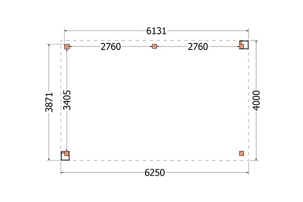 Trendhout Douglas Overkapping Verona Links 625 x 400 cm - Afbeelding 2