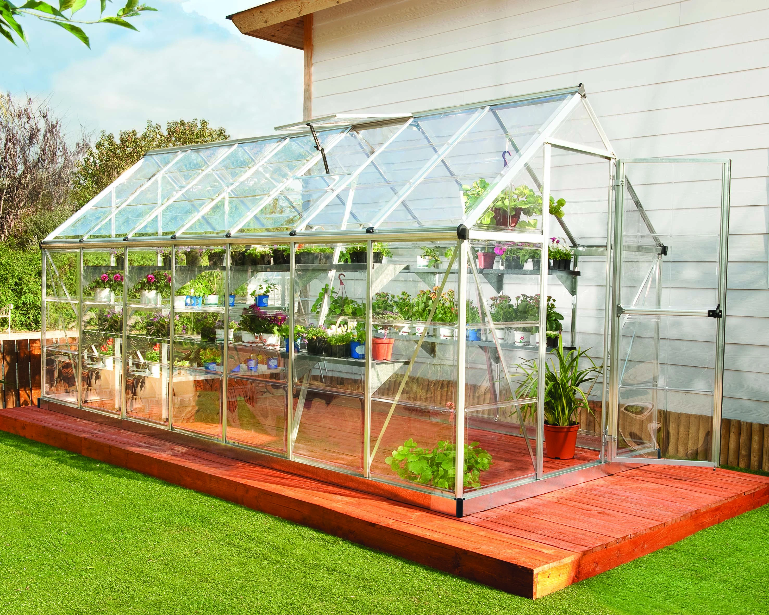 Palram Canopia Tuinkas Harmony 185 x 424 cm Zilver - Afbeelding 5