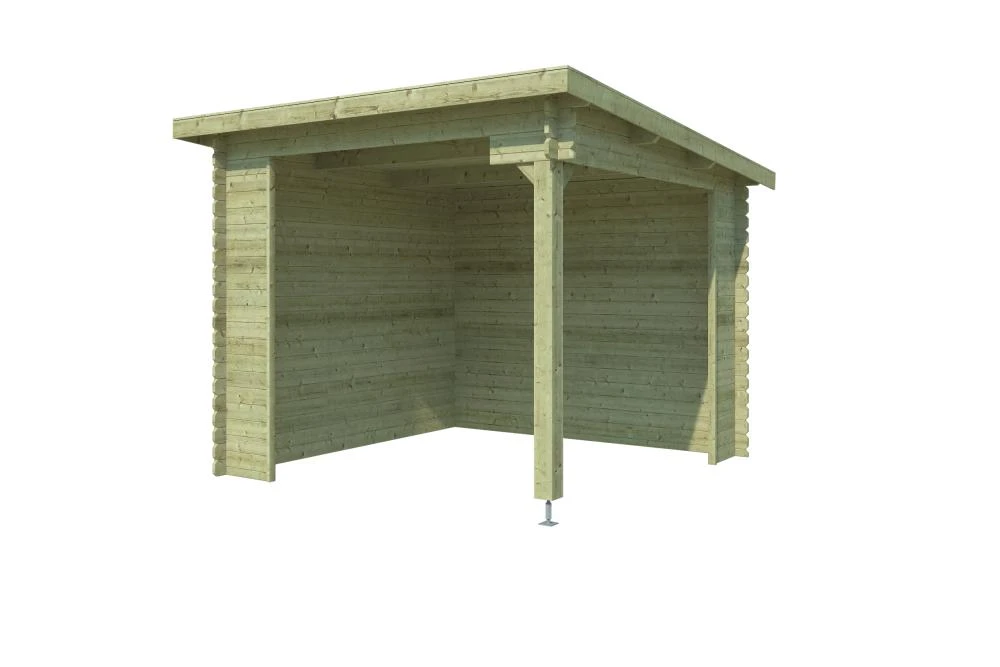 Outdoor Life Blokhut Lara Groen Geïmpregneerd 275 x 275 cm - Afbeelding 2