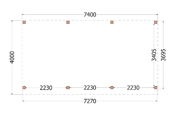 Trendhout Douglas Overkapping Mensa 740 x 400 cm - Afbeelding 3
