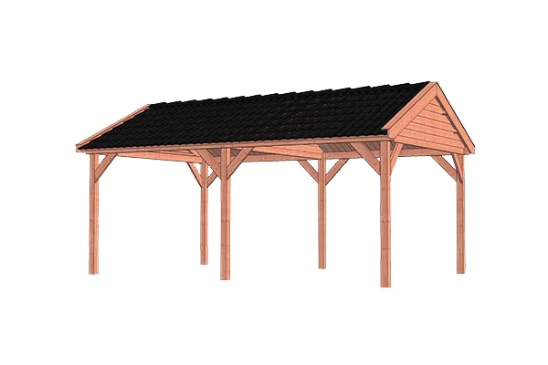 Trendhout Douglas Overkapping Zadeldak Betula 615 x 415 cm - Afbeelding 1