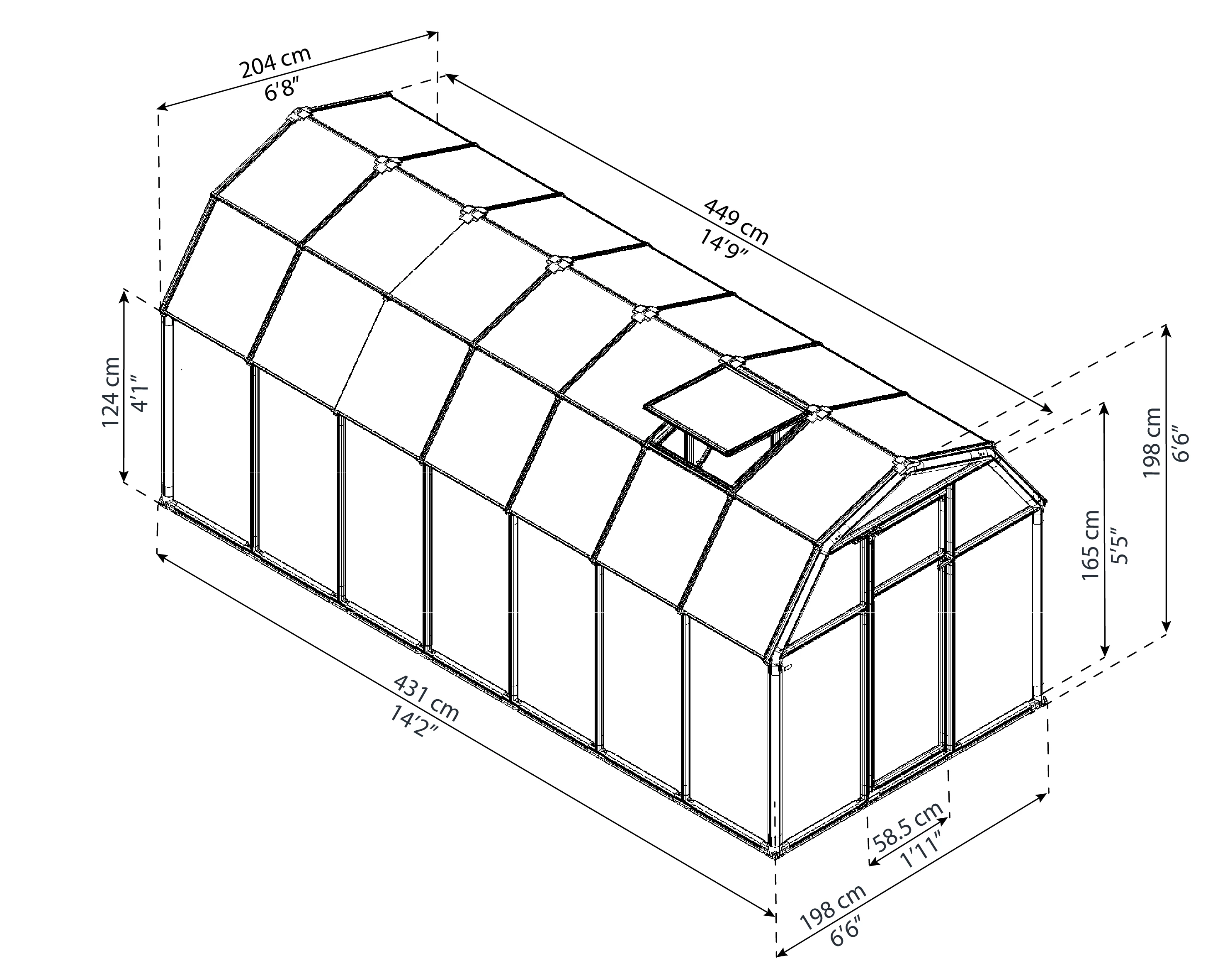 Palram Canopia Tuinkas Eco Grow 198 x 431 cm Groen - Afbeelding 2