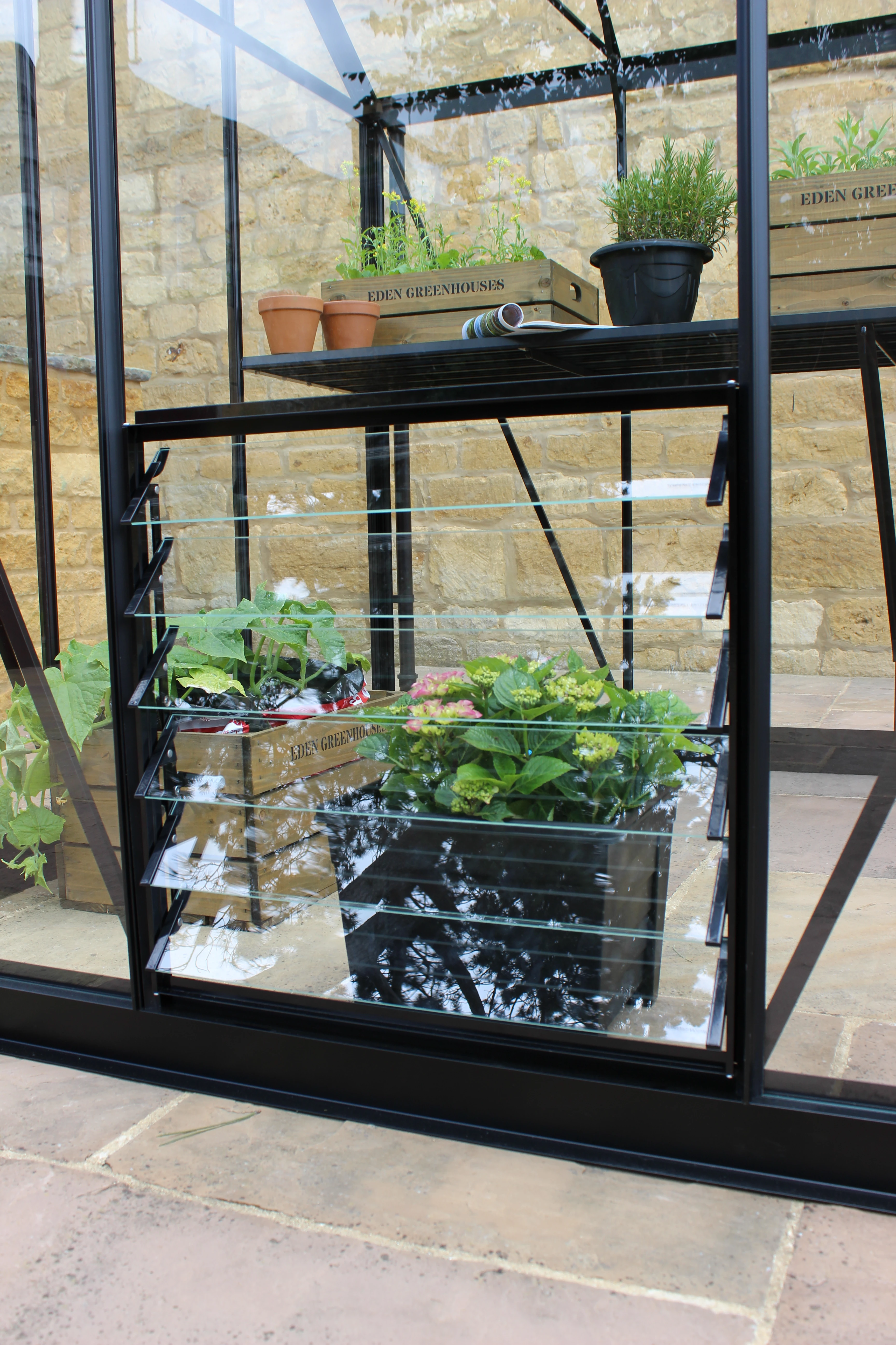 Royal Well Tuinkas Birdlip 46 194 x 132 cm Zwart Veiligheidsglas - Afbeelding 7