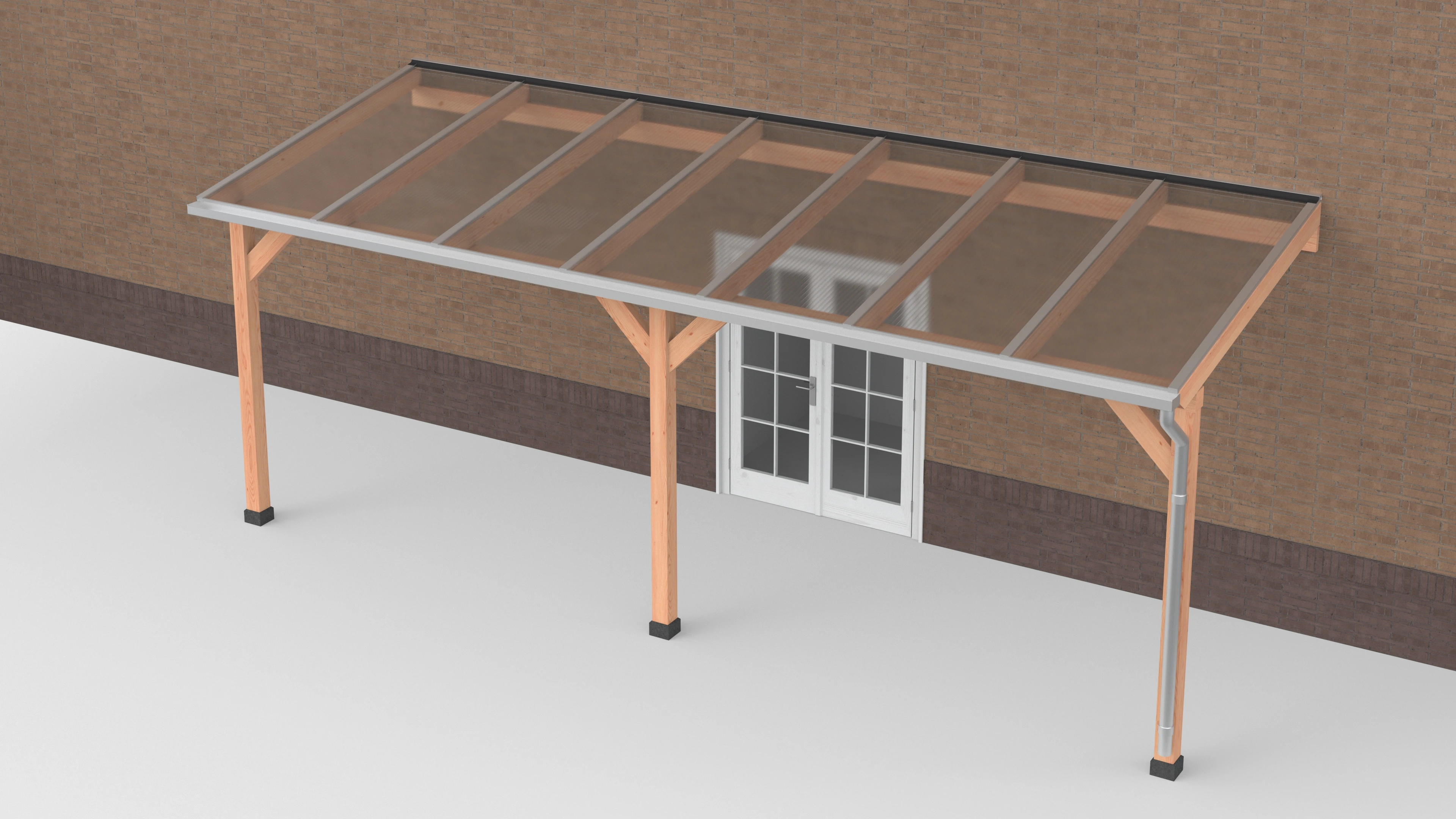 Douglas Terrasoverkapping Polycarbonaat Helder Geschaafd 700 x 250 cm - Afbeelding 1