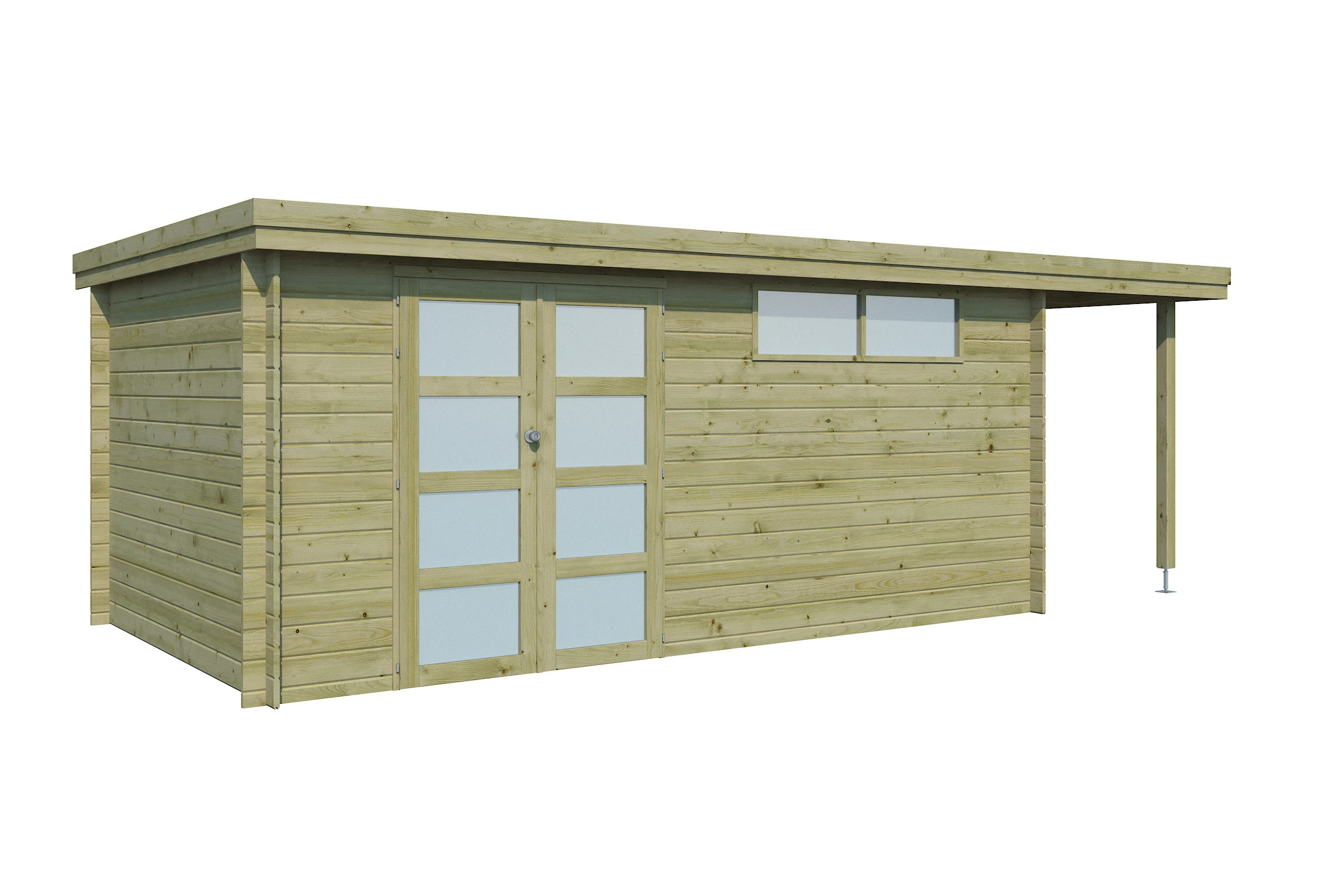Woodlands Blokhut Oregon met Overkapping Geïmpregneerd 655 x 295 cm (6550 x 2950 mm) - Afbeelding 2