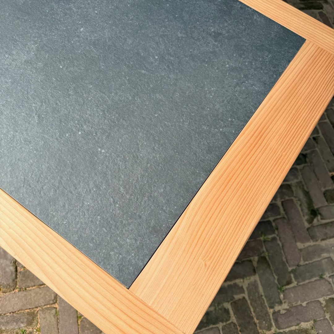 Buitenkeuken Douglas en staal met opbergkast en Keramische tegel - Lengte 150 cm - Afbeelding 4