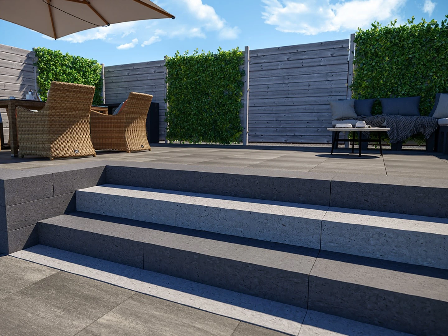 Traptrede Massief 18 x 40 cm (180 x 400 mm) Antraciet - Lengte 100 cm - Afbeelding 2