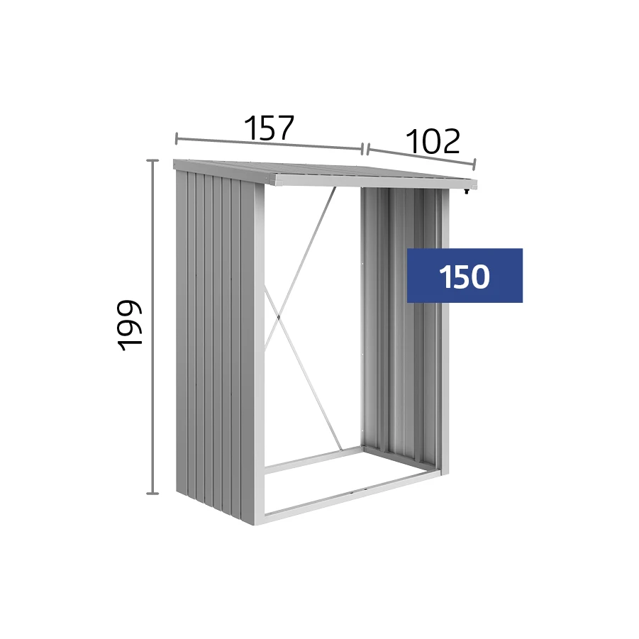 Biohort Houtopslag Donkergrijs 145.5 x 102 x 199 cm - Afbeelding 5