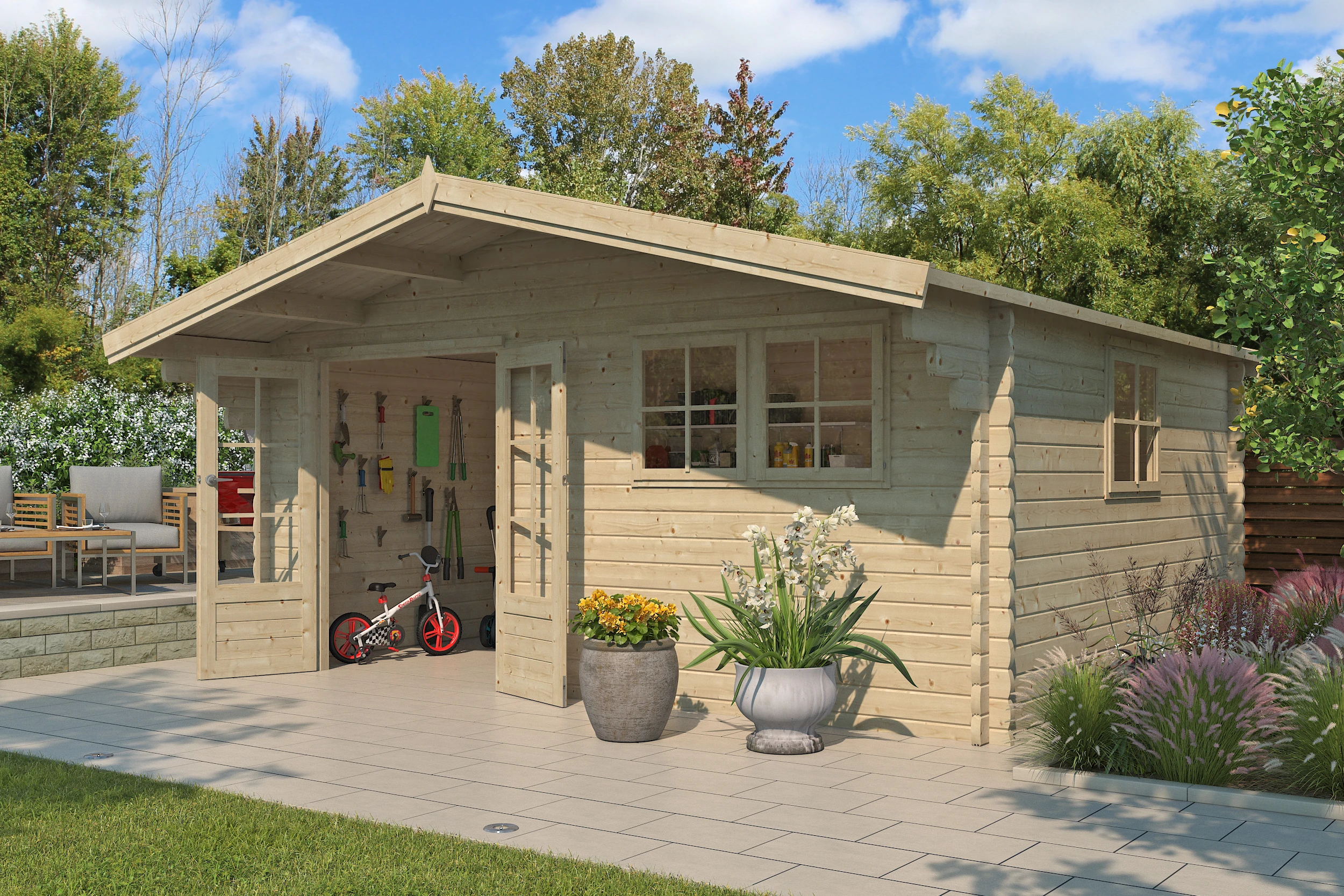 Woodlands Blokhut Koski 505 x 415 cm - Afbeelding 4