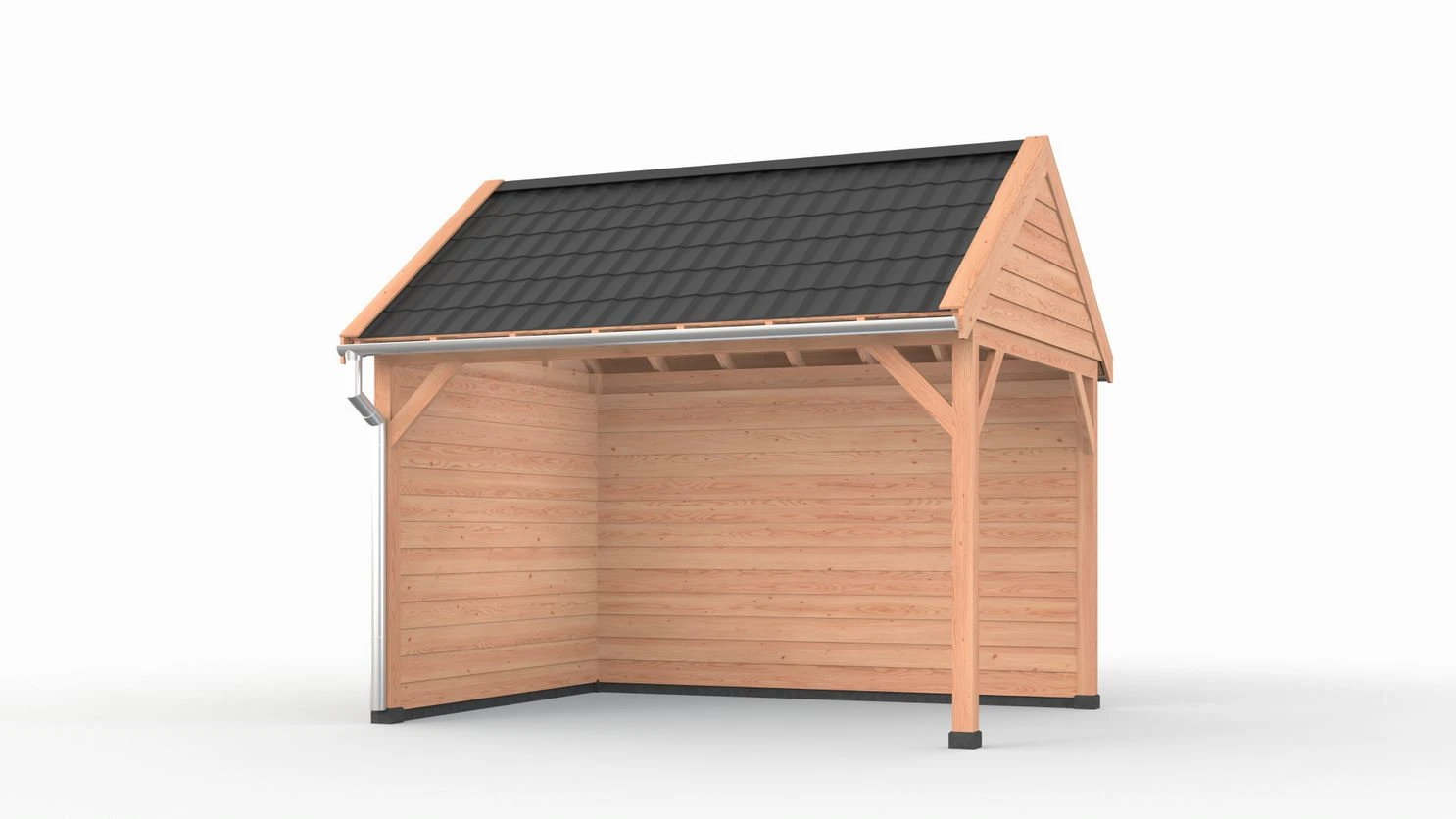 Douglas overkapping zadeldak, 400 x 300, met achterwand en zijwand, Westwood Comfort - Afbeelding 1