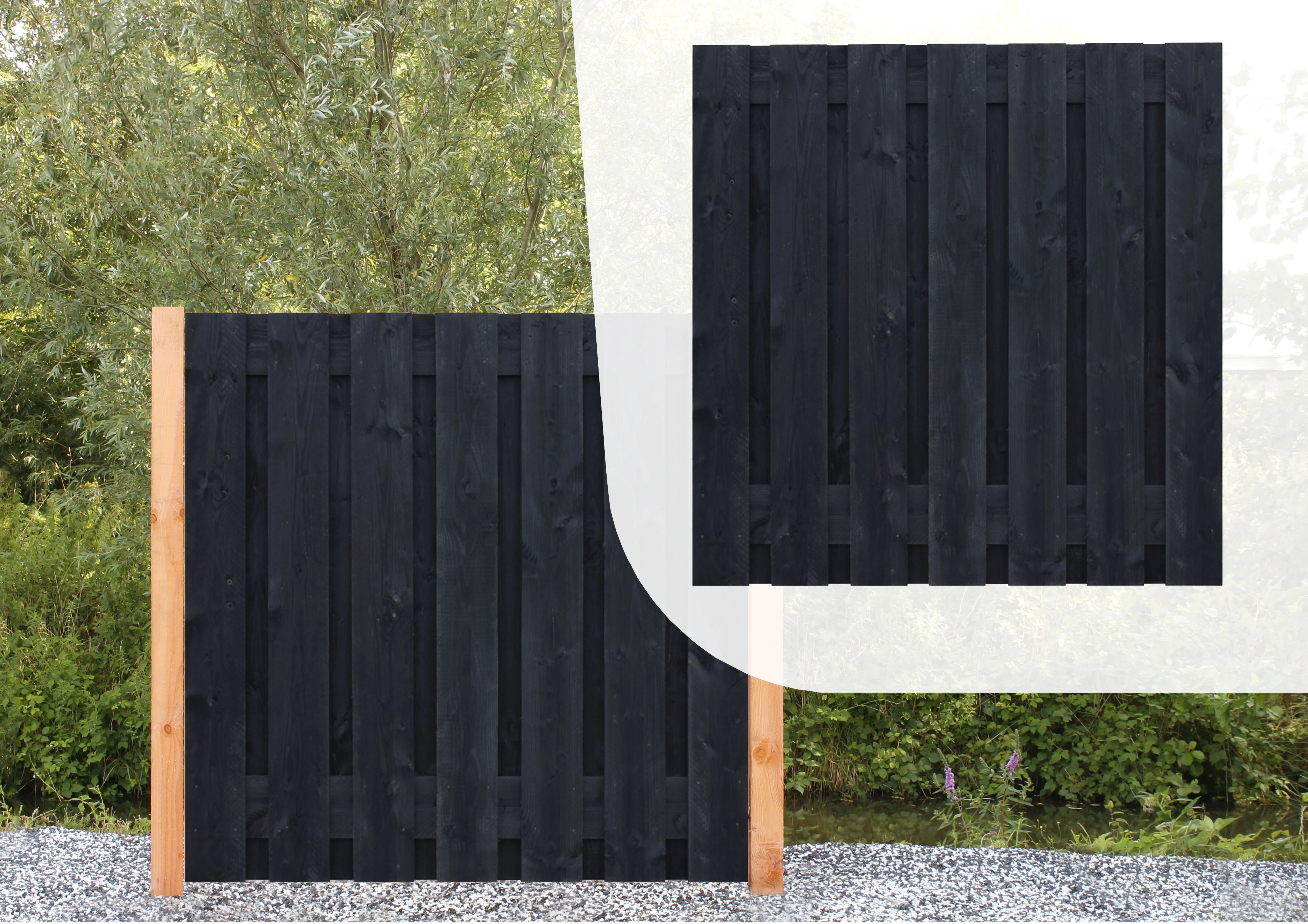 Douglas Schutting Fijnbezaagd Zwart Gedompeld - Lengte 180 x 180 cm - Afbeelding 2