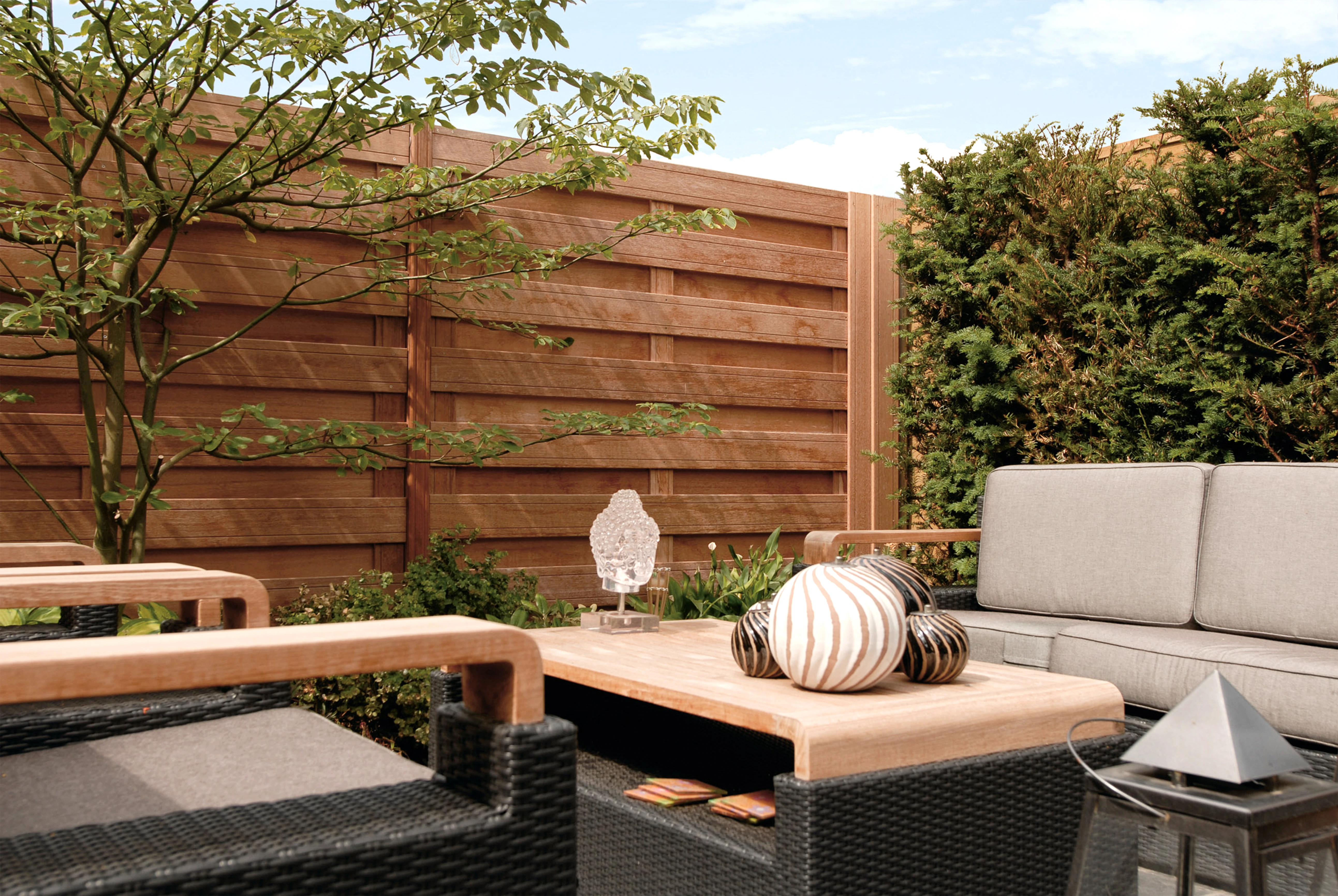 Hardhout Schutting Geschaafd 180 x 180 cm - Afbeelding 6