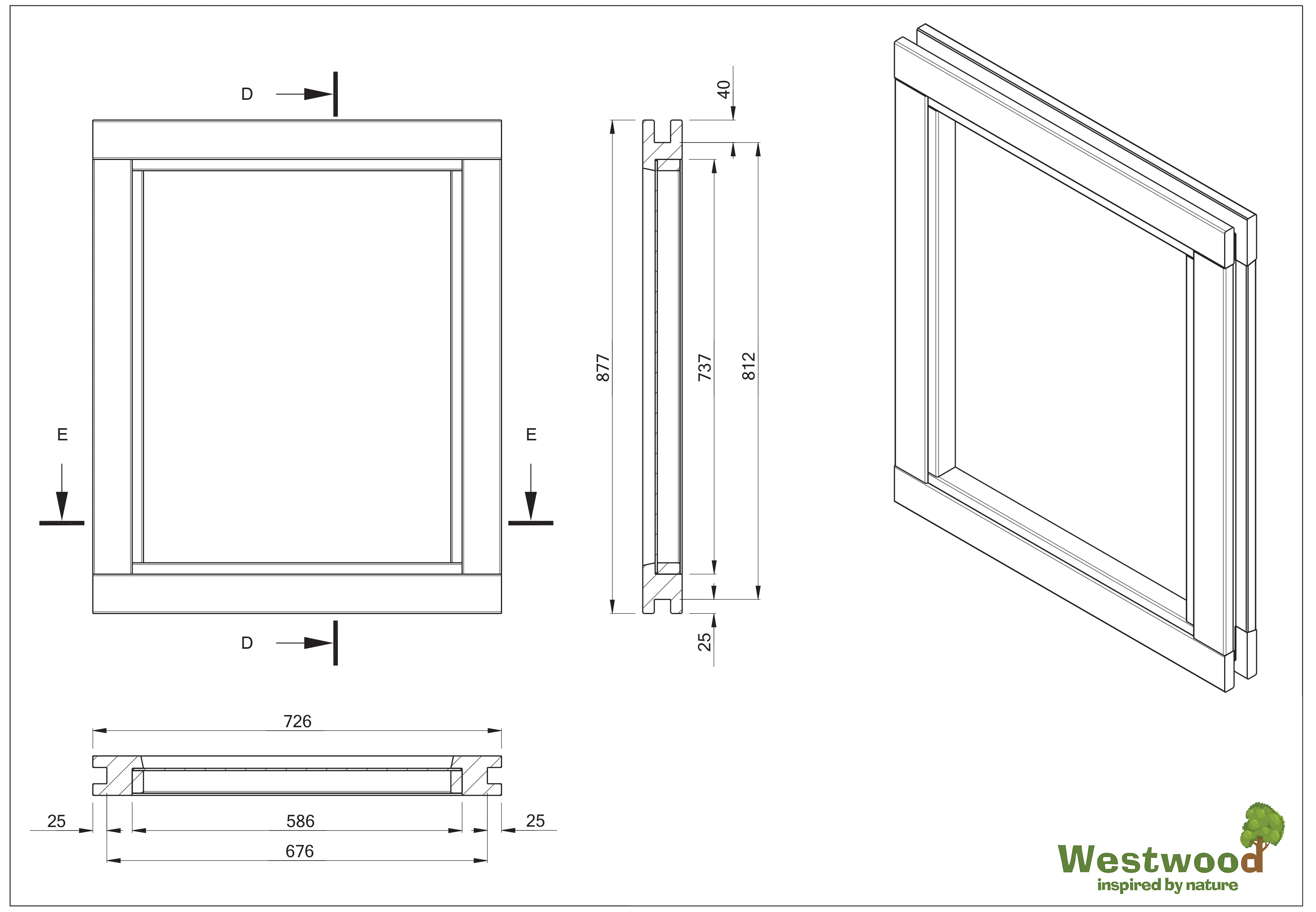 Douglas Vast Raam 73 x 88 cm (730 x 880 mm) B Keus - Afbeelding 5