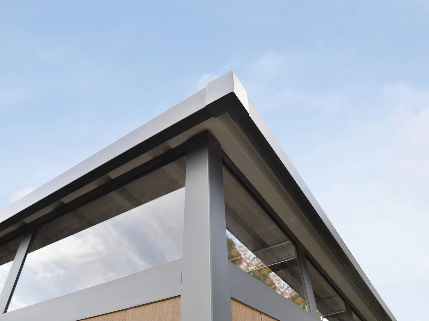 Composiet Blokhut Modern Teak 280 x 215 cm - Afbeelding 4