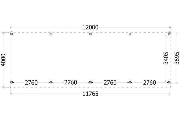 Trendhout Douglas Overkapping Refter 1200 x 400 cm - Afbeelding 3