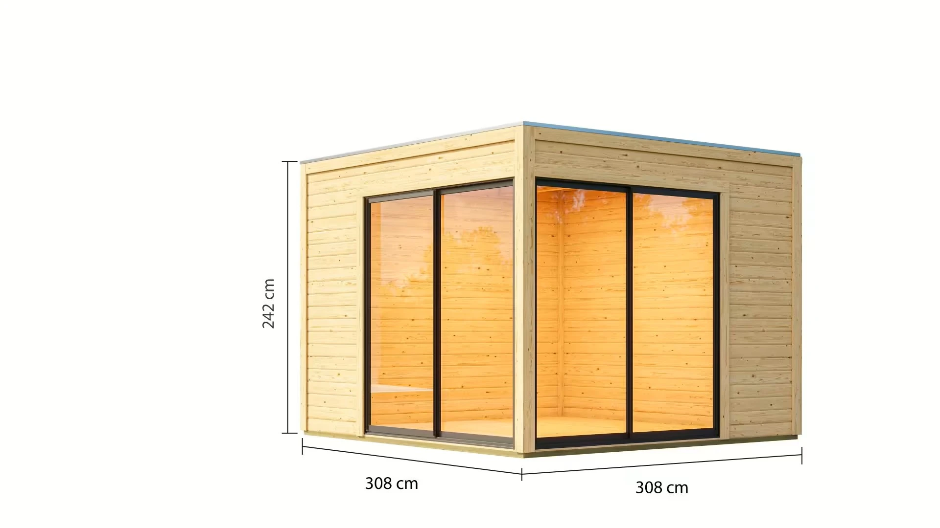 Karibu Tuinhuis Dice 3 308 x 308 cm - Afbeelding 3